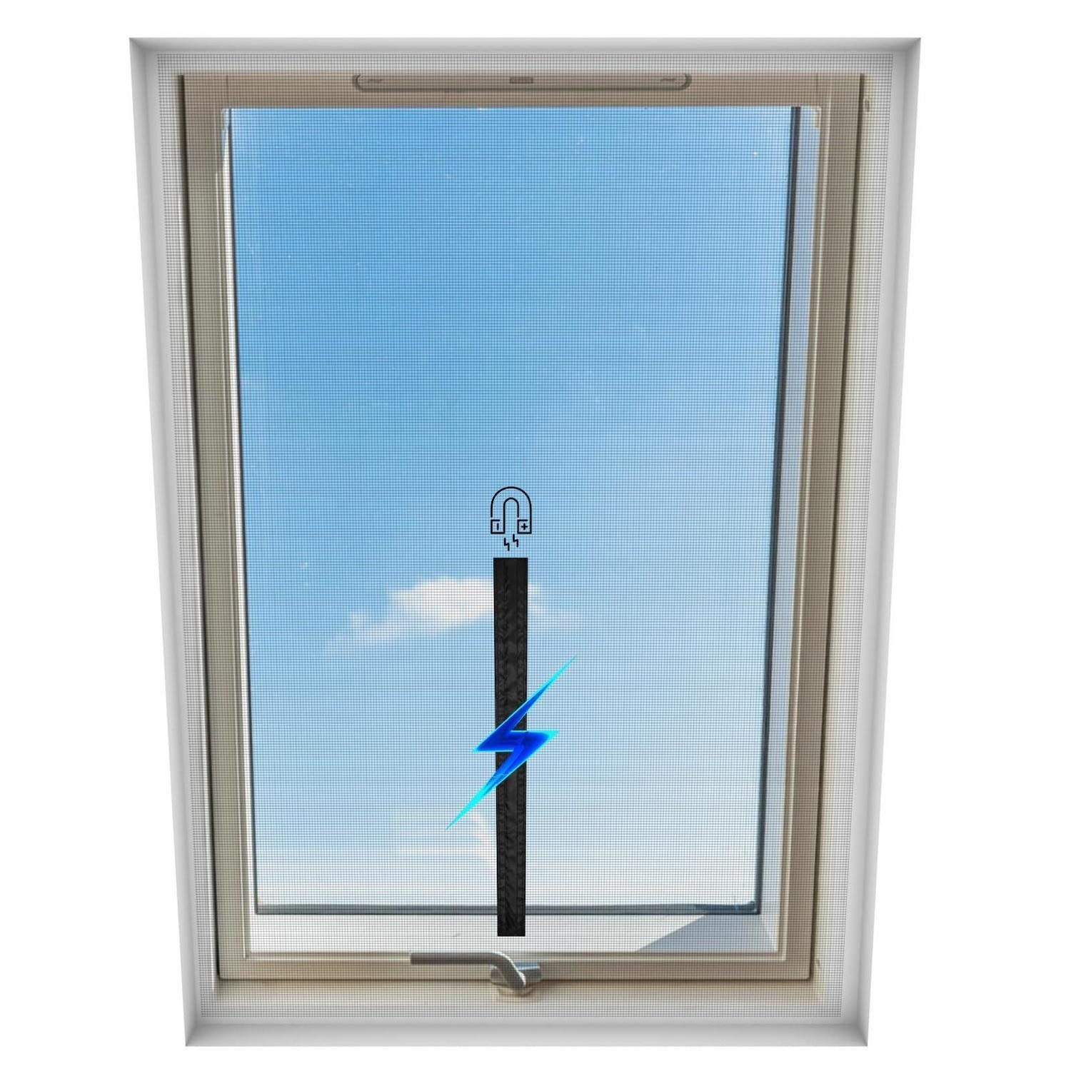 LuxusKollektion Insektenschutz-Fensterrahmen Fliegengitter Dachfenster Insektenschutz Schwarz 130x150CM 3PCS
