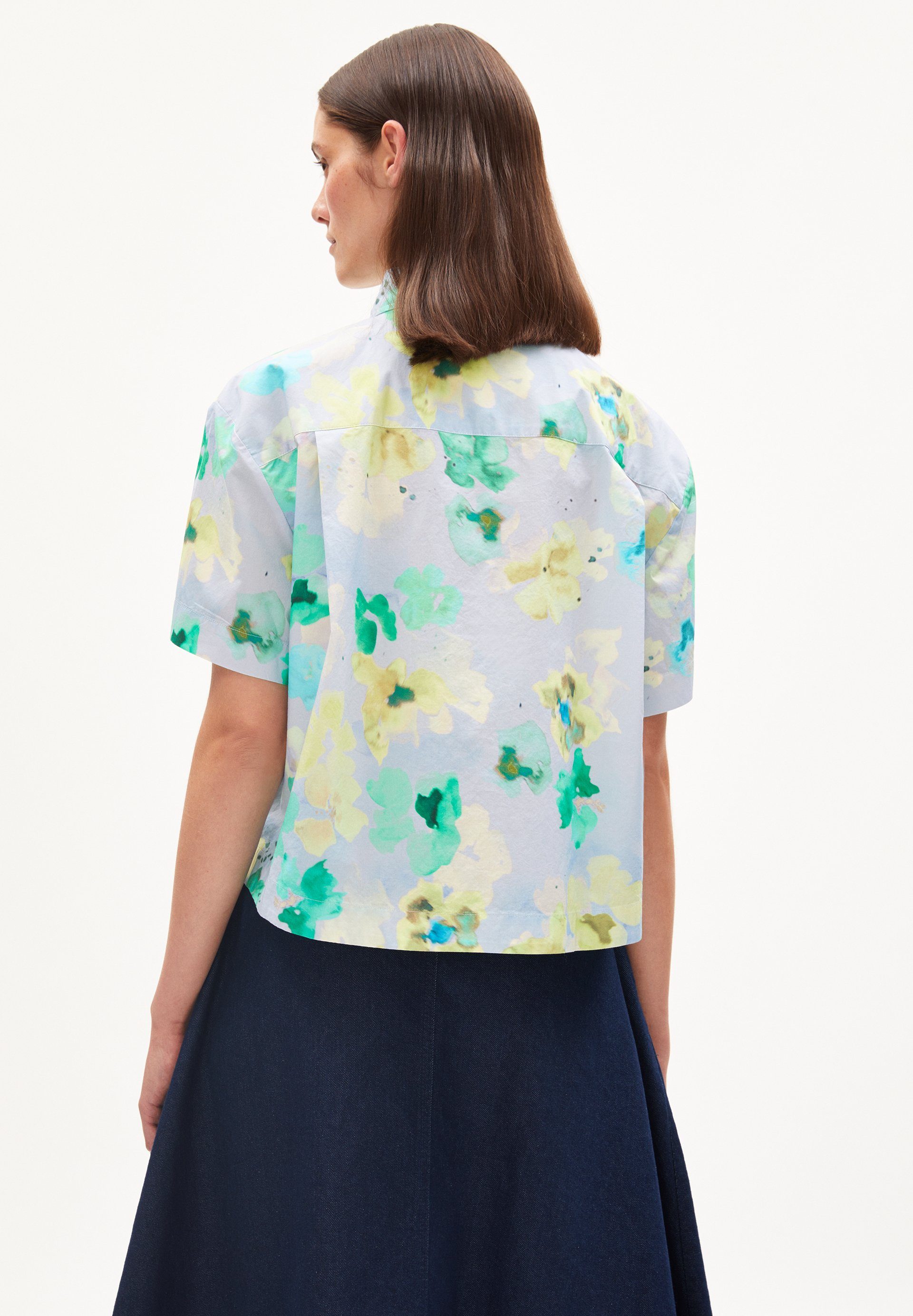 Armedangels Hemdbluse ELIANAA AQUA FLORAL (1-tlg) Relaxed Fit