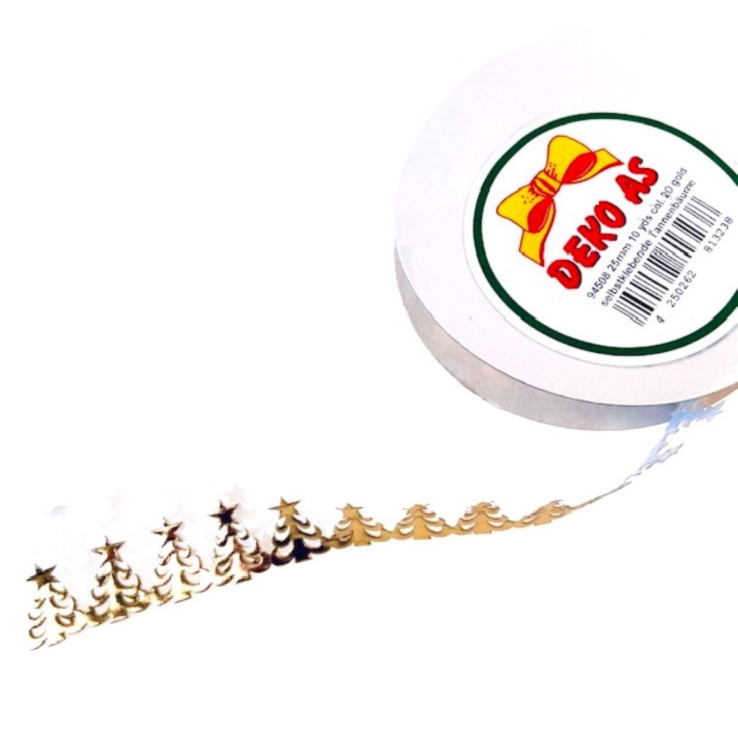 Deko AS Dekoband SekleBo® Selbstklebende Bordüre - Tannenbäume Gold - 94508 25-R 20