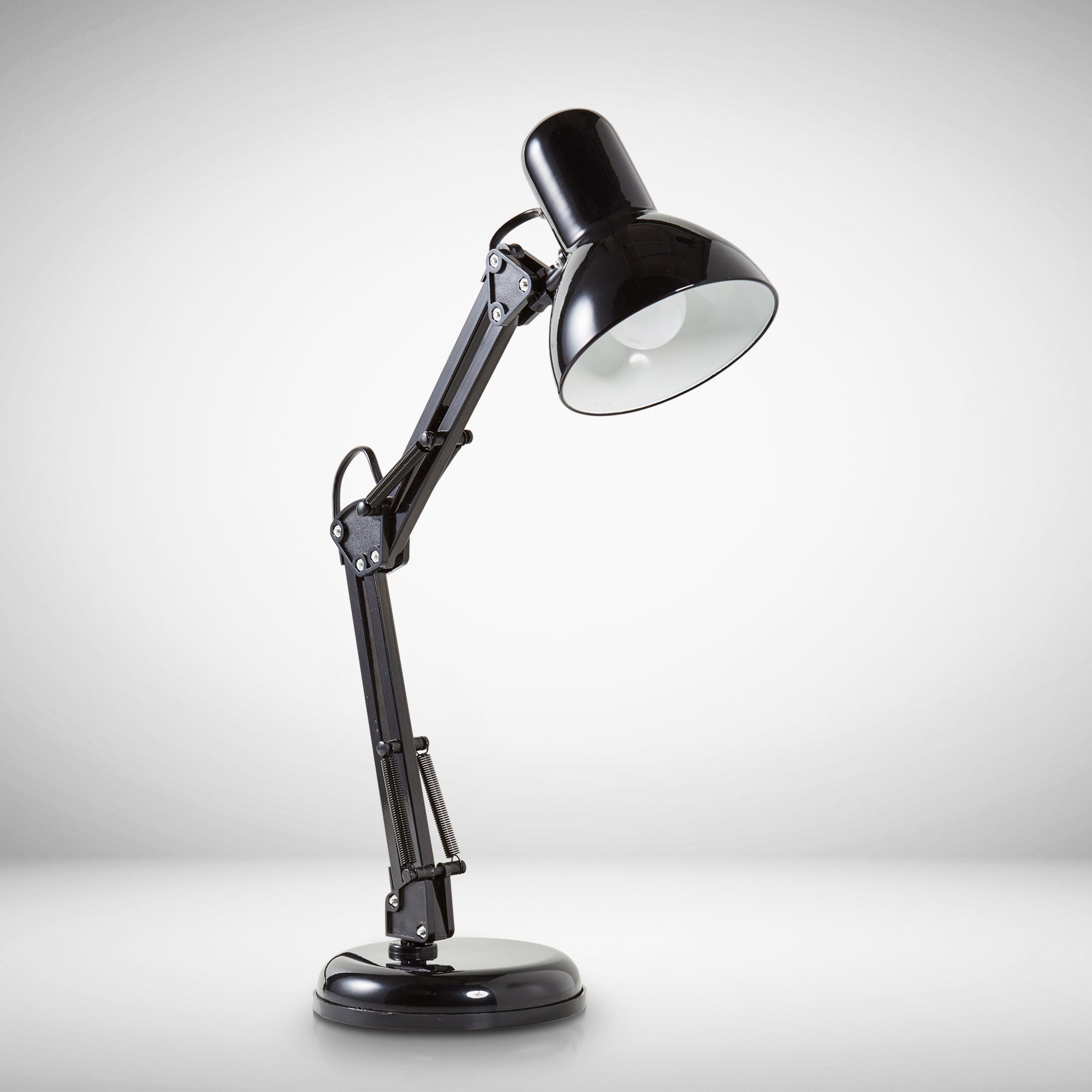Retro, Tischlampe, ohne Schreibtischlampe Draco, u. dreh- schwarz, Leuchtmittel, Schreibtisch, B.K.Licht Metall, schwenkbar