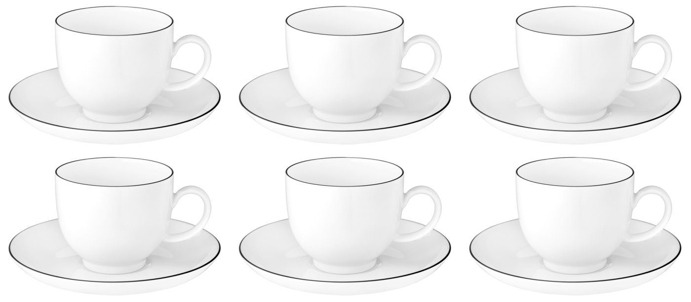 Seltmann Weiden Tasse Kaffeetasse mit Untere - Lido Black Line - 1 Set