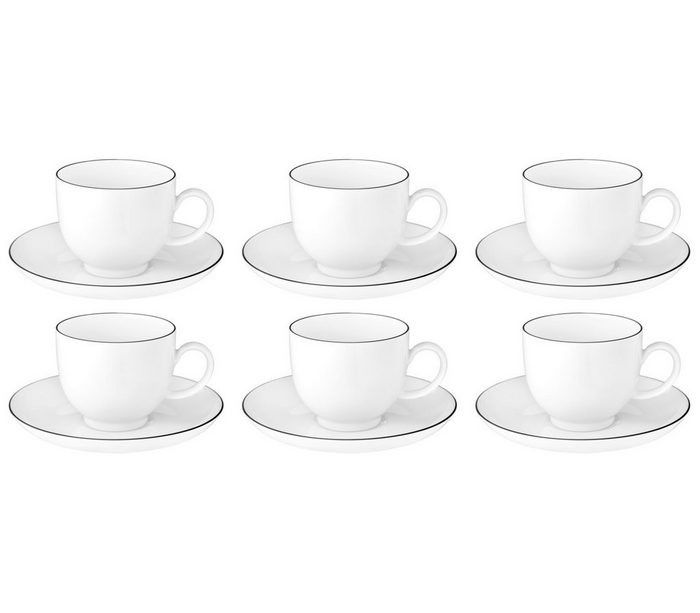Seltmann Weiden Tasse Kaffeetasse mit Untere - Lido Black Line - 1 Set