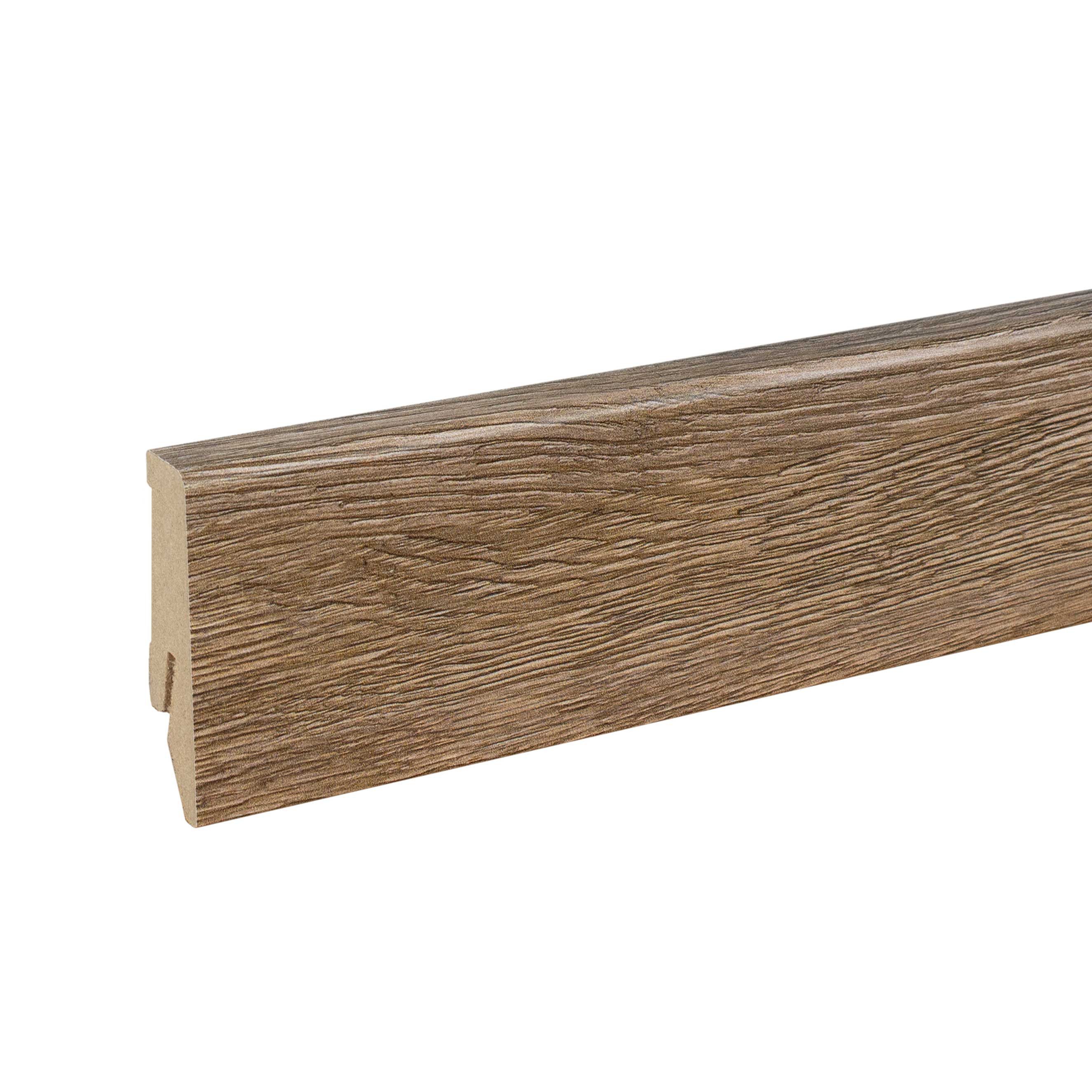 PROVISTON Sockelleiste 18 x 58 x 2400 mm Fußleiste MDF-Kern foliert Eiche by PROVISTON, L: 240 cm, Spar-Set, 5-St.
