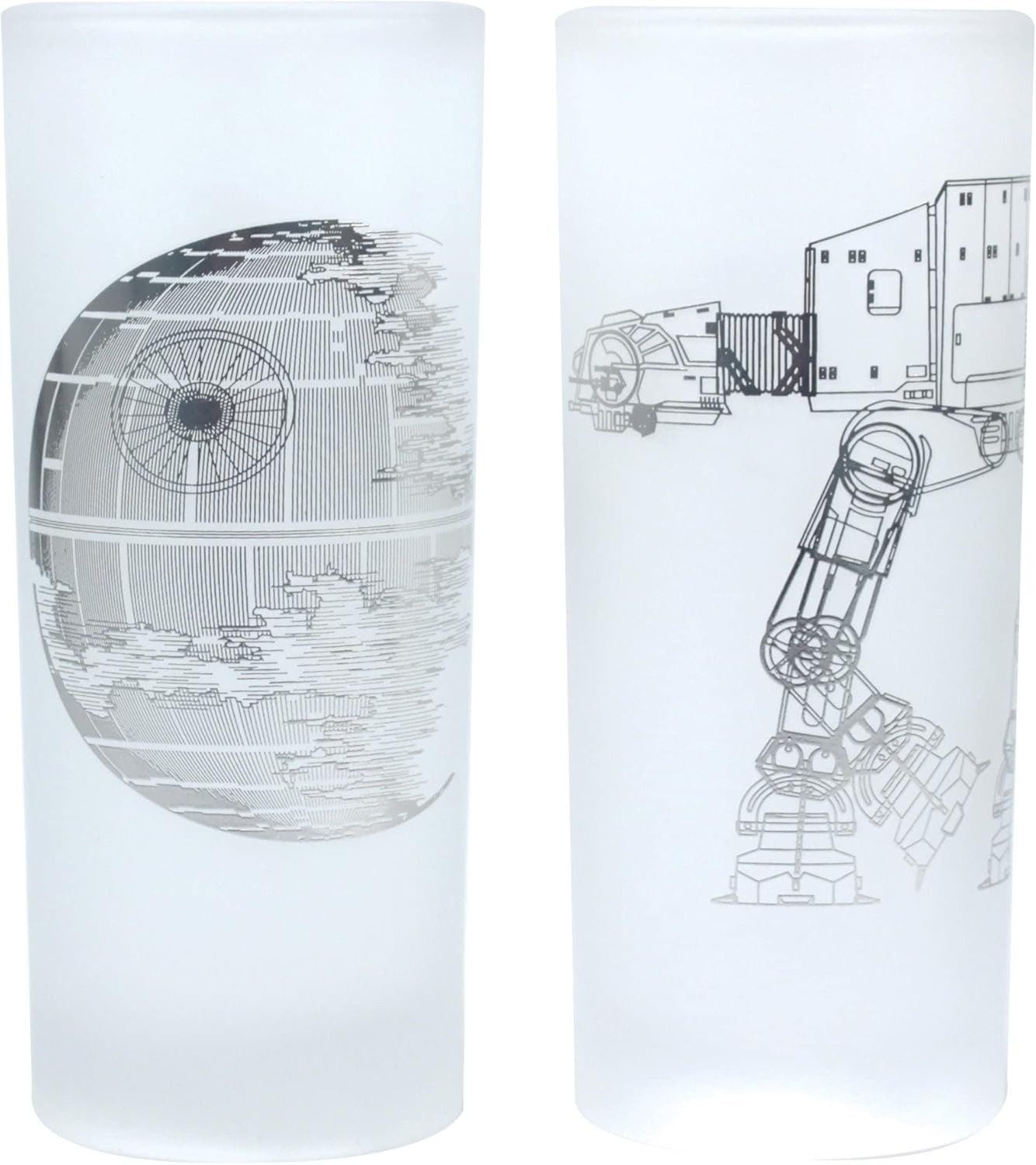 Half Moon Bay Longdrinkglas Star Wars Gläser (2er Set) - Death Star und AT-AT Walker, offiziell lizensiert