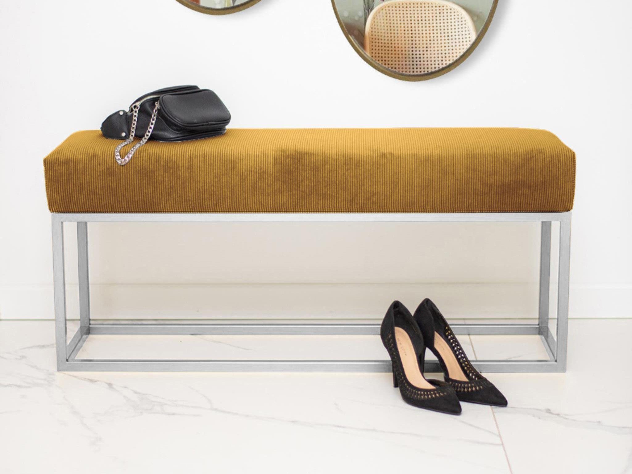 Beautysofa Polsterbank Bonn (modernes Bank aus Cordstoff, mit Metallgestell)