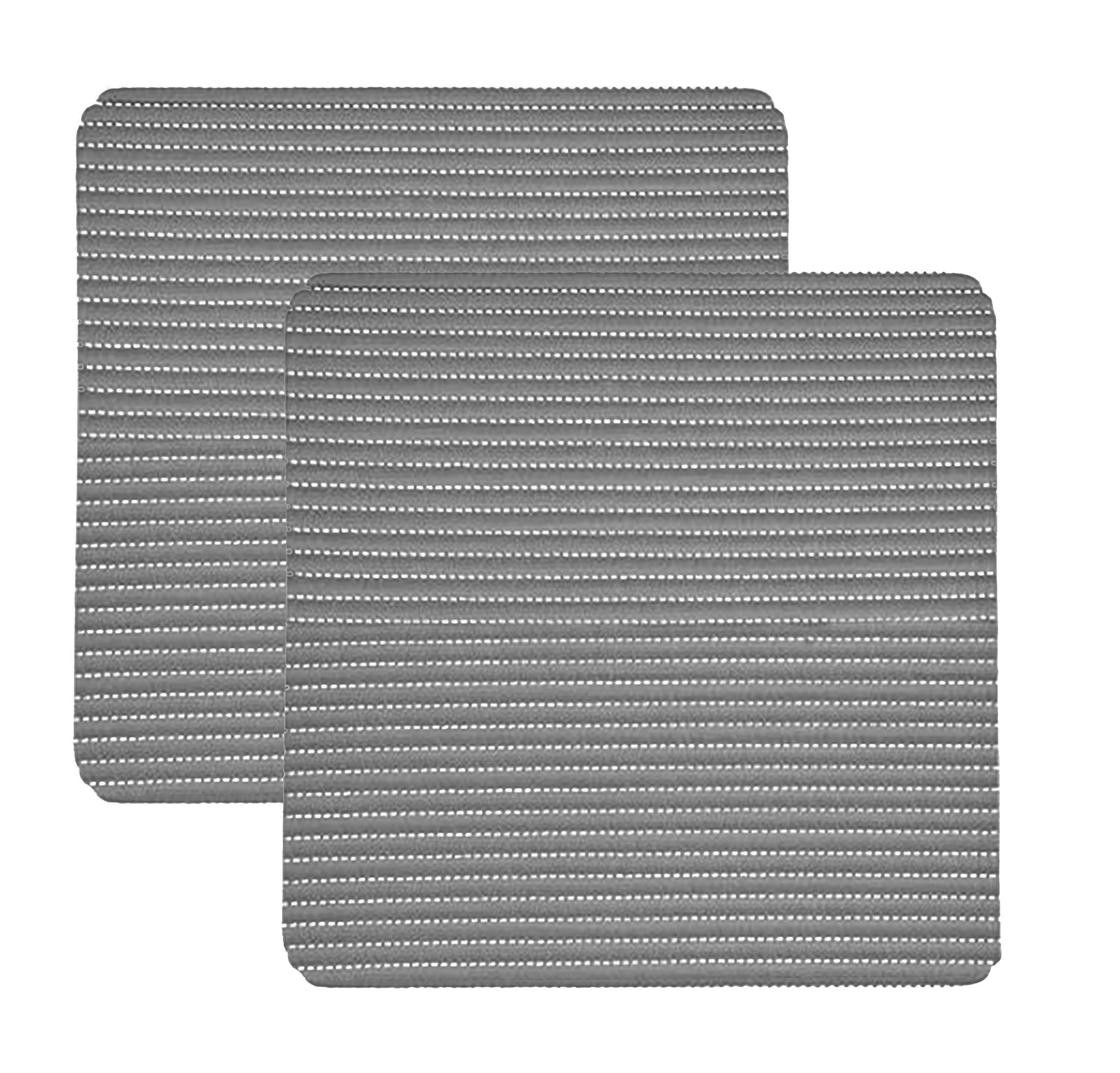 KINVARA Abtropfmatte 2X ABTROPFMATTE 32x32cm Gläsermatte Gläserabtropfmatte 39 (Grau), rutschfest Antirutschmatte Trockenmatte Topfmatte Abtropfgestell Matte