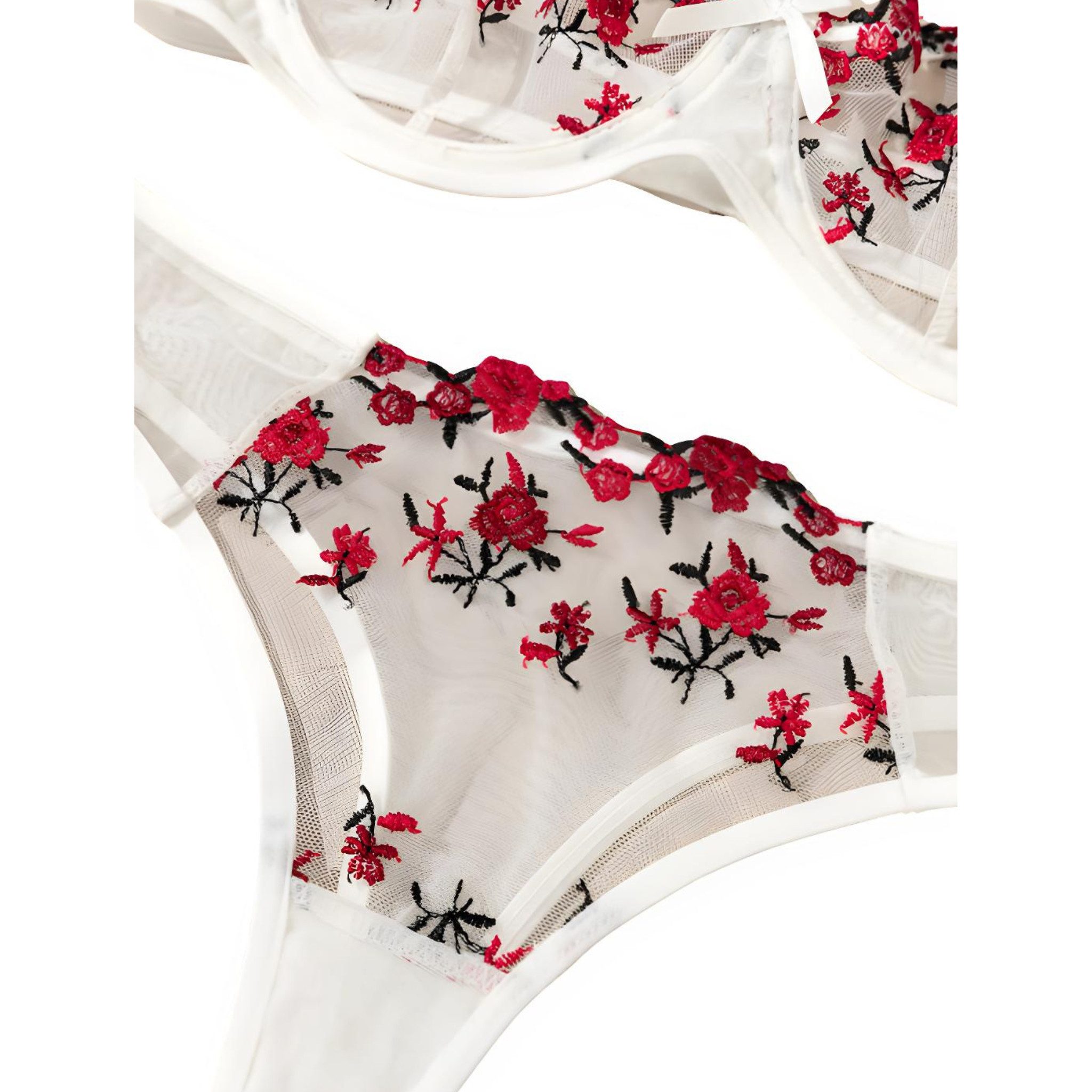 NEXORA Tanga String Tanga BH Set, Lingerie Set, Dessous Set (Komplett-Set) Komplettes Set, BH & Hose, Träger verstellbar