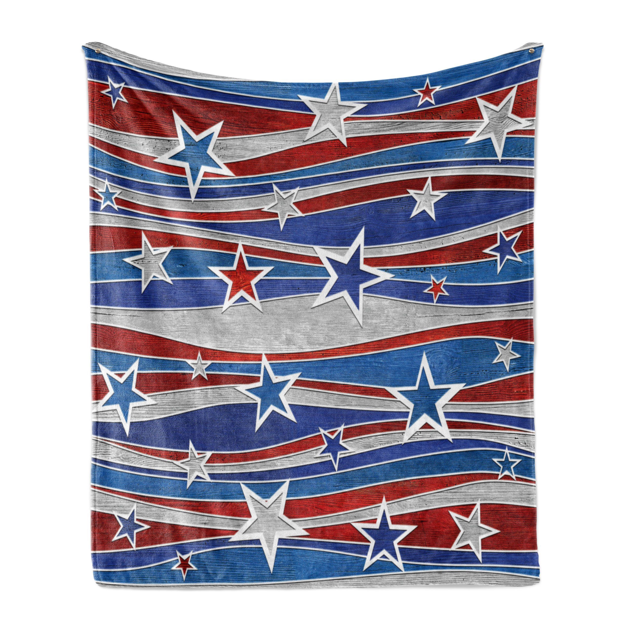 Wohndecke Gemütlicher Plüsch für den Innen- und Außenbereich, Abakuhaus, Vereinigte Staaten Abstract USA Flag