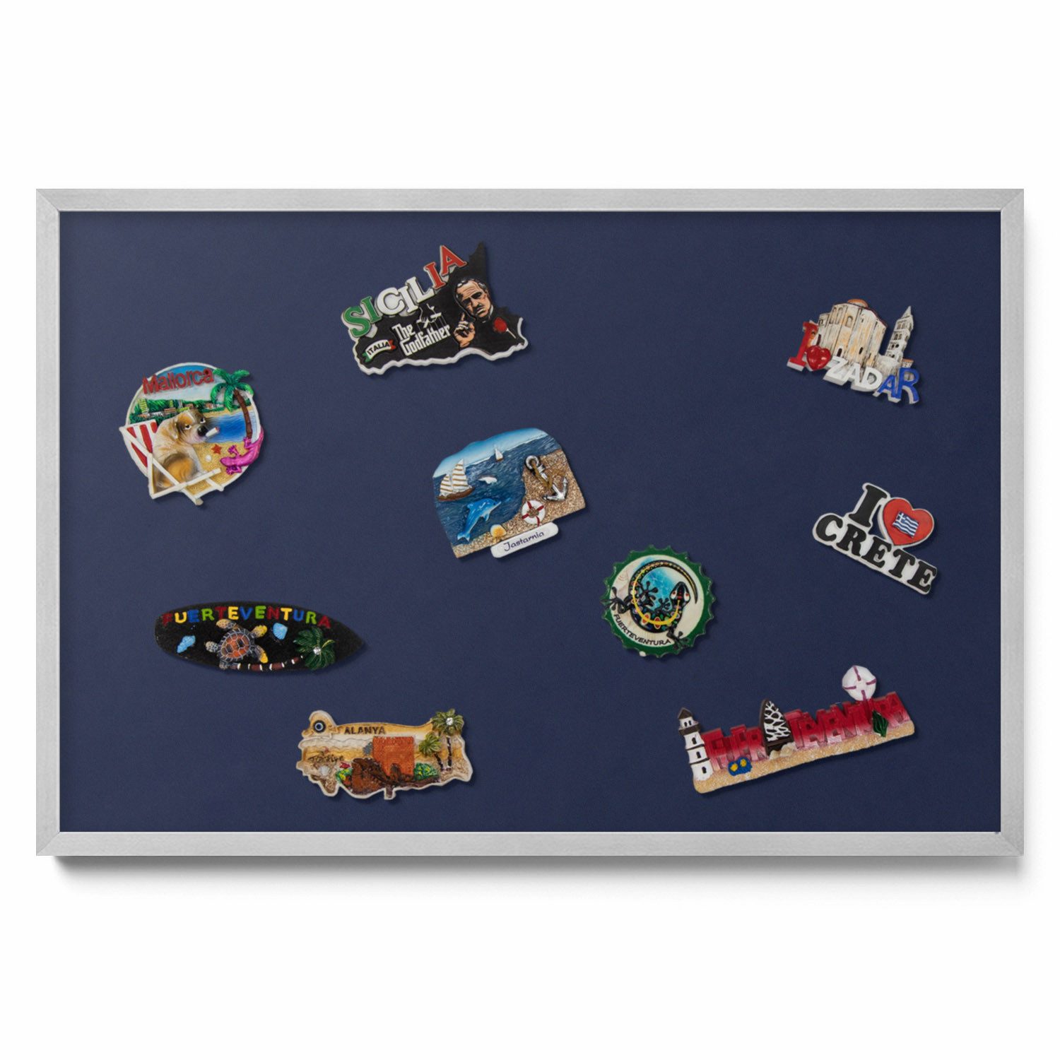 Tulup Magnettafel mit silbernem Rahmen, mit einfarbigem Hintergrund, für Wandmontage, Magnetisches Memoboard Dekorative für Erinnerungen