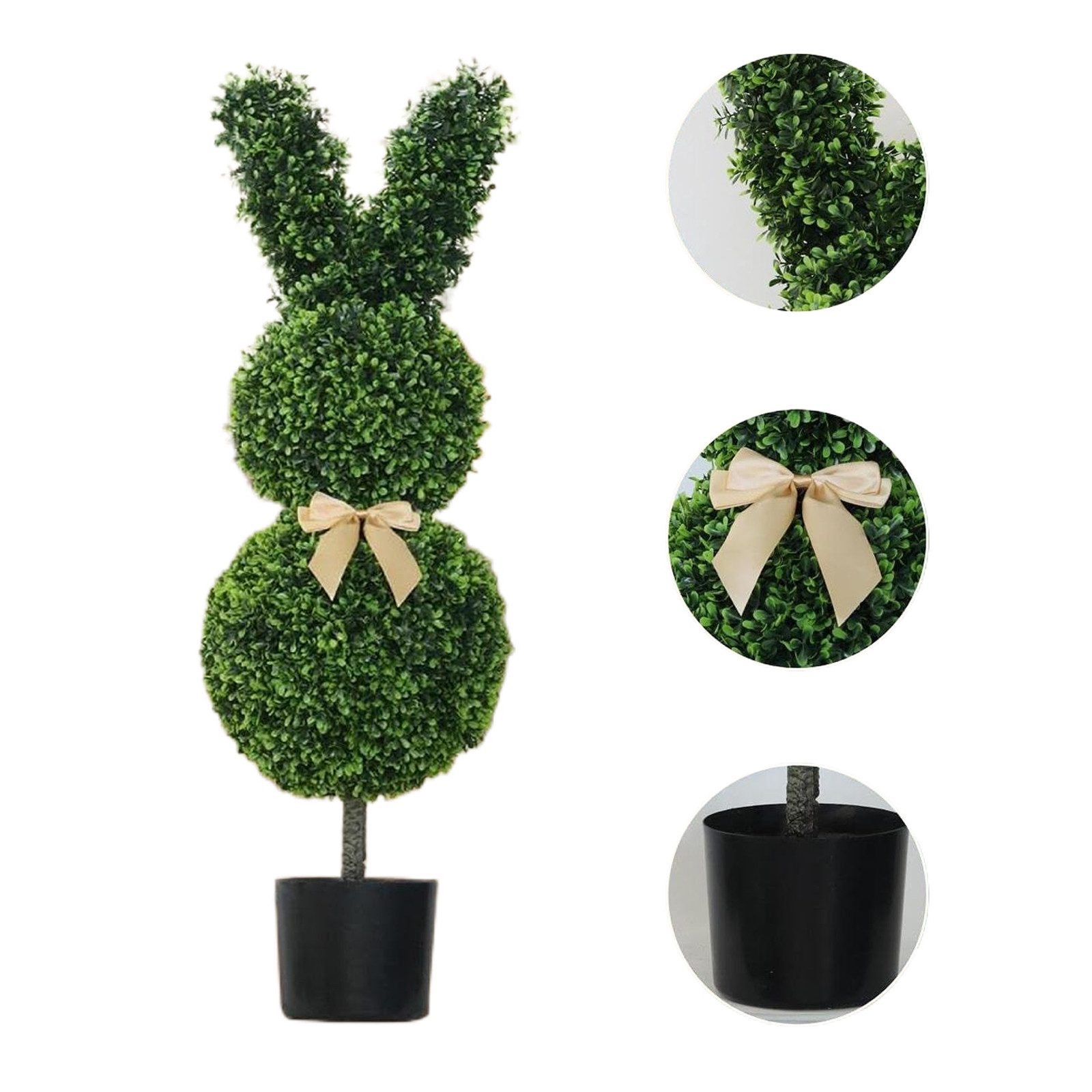 Kunstpflanze Künstliche Hasenform Plastik Pflanzen Kunstbaum mit UV-Schutz