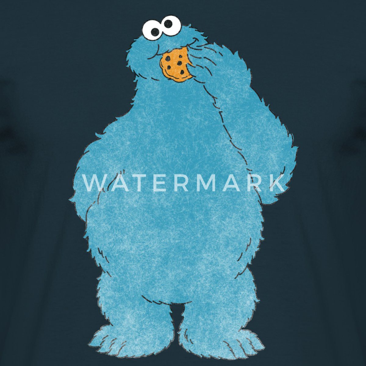 Spreadshirt T-Shirt Sesamstraße Krümelmonster Naschen Männer T-Shirt (1-tlg)