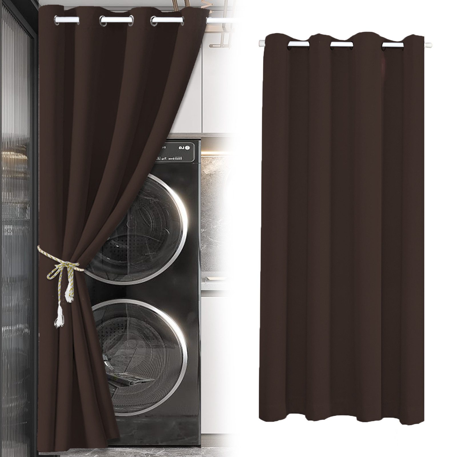 BTTO V&G Türvorhang Thermo Gardinen Vorhang Blickdicht ösen 6 Farben, 3 Grö günstig online kaufen