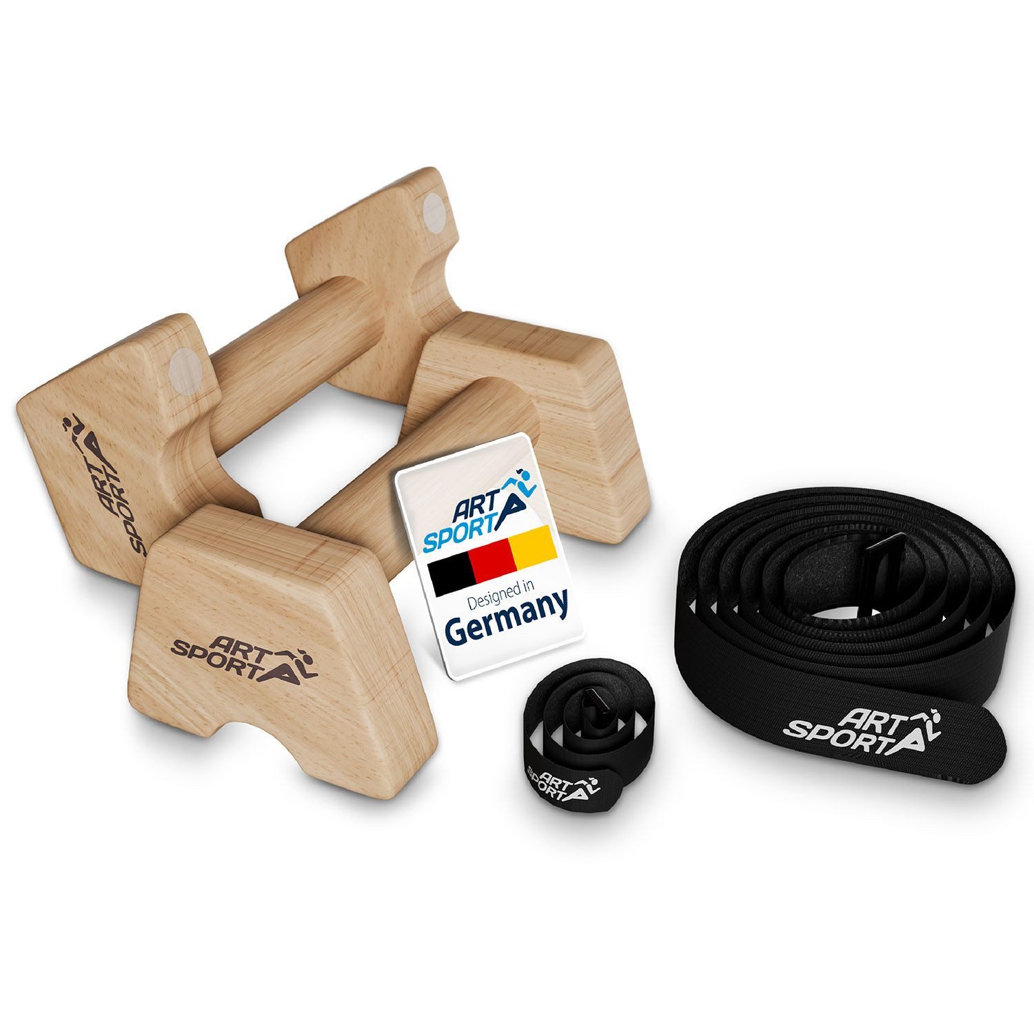 ArtSport Liegestützgriffe M (2-St), Parallettes aus Holz für Calisthenics, handlich, leicht & stabil