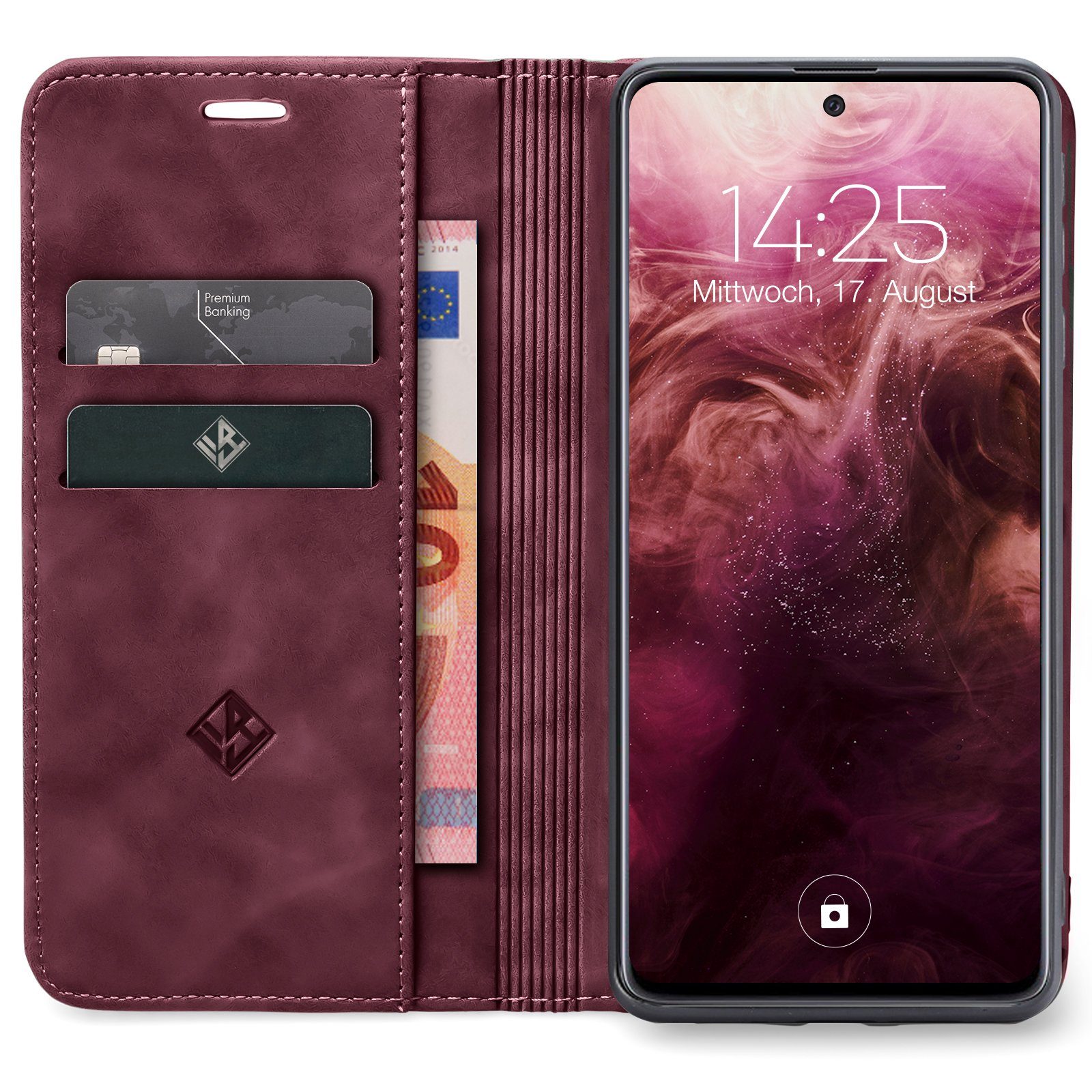 Tec-Expert Handyhülle Tasche Hülle für Google Pixel 7a 6.1 Zoll, 6.1, Cover Klapphülle Case mit Kartenfach Fliphülle aufstellbar