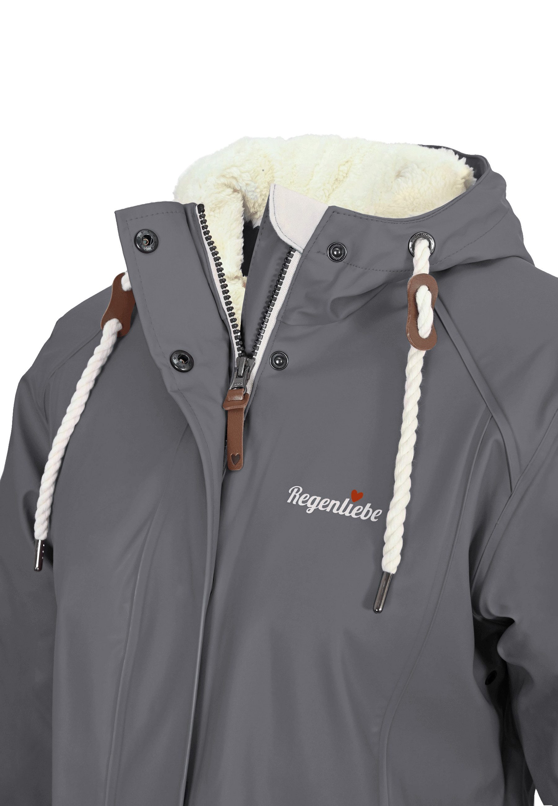 Regenliebe Regenjacke Friesennerz Regenparka mit Teddyfleece gefüttert
