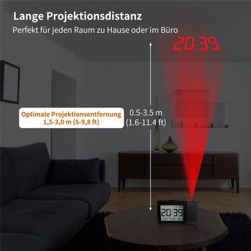 Bifurcation Wecker Projektionswecker mit einstellbarer Temperatur, Datum und Helligkeit