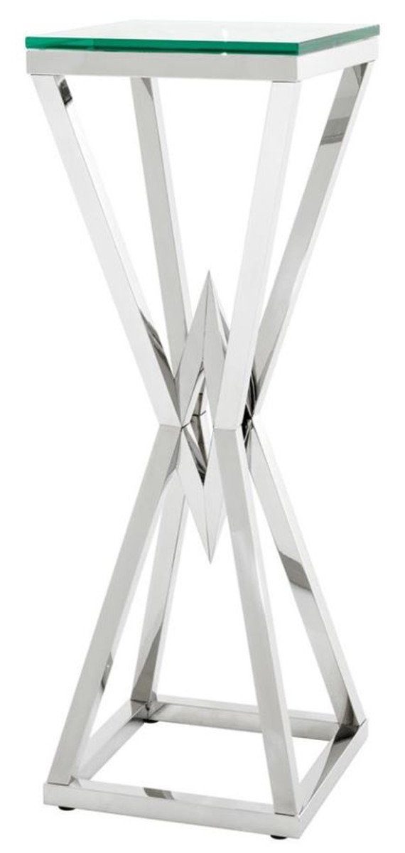 Casa Padrino Beistelltisch - Möbel Silber x Designer / Edelstahl Säule x cm 101 H. 35 Beistelltisch 35 Luxus Tisch