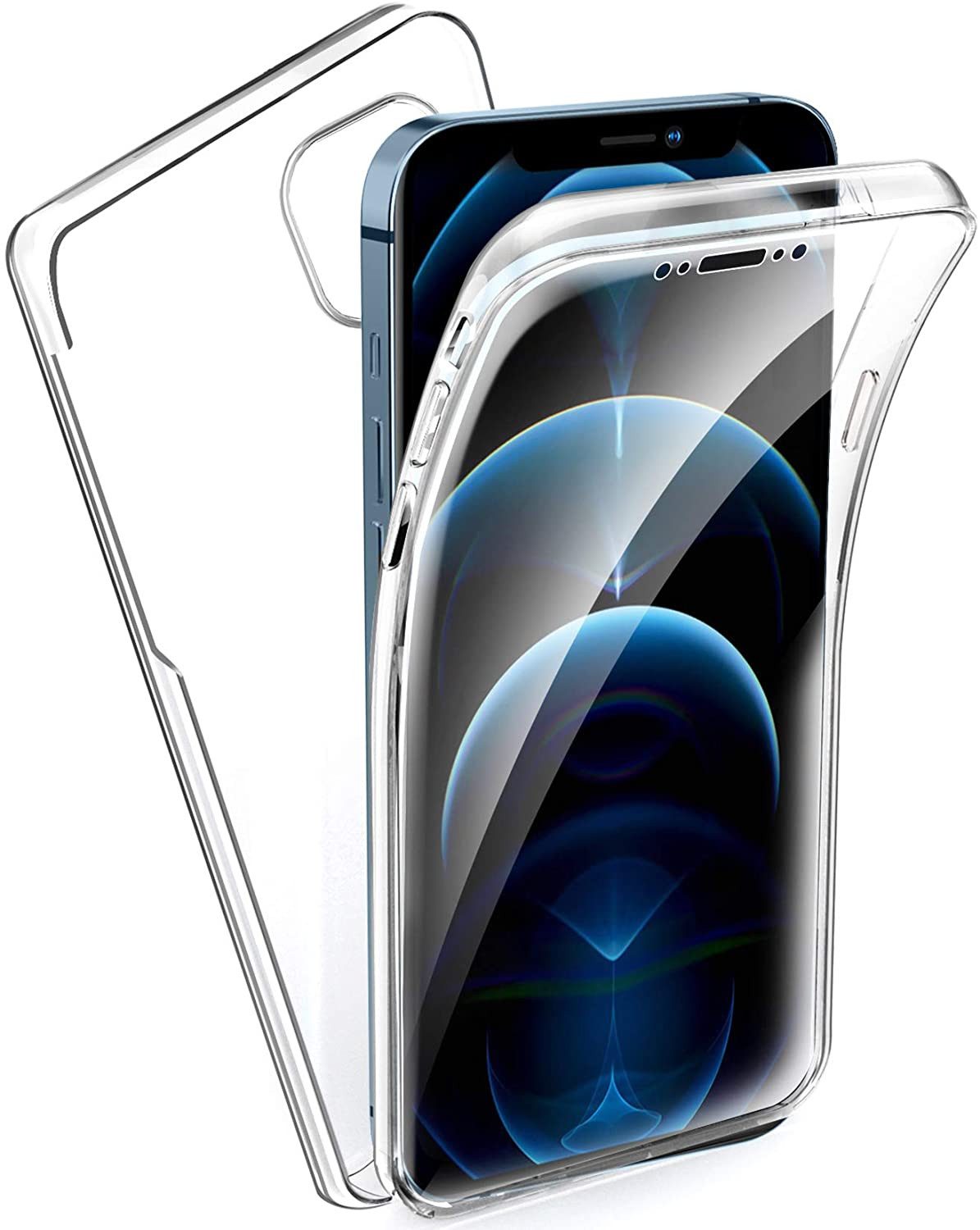 Smartphone-Hülle für iPhone 12 / 12 Pro Full Cover TPU 360° Transparent Schutzhülle