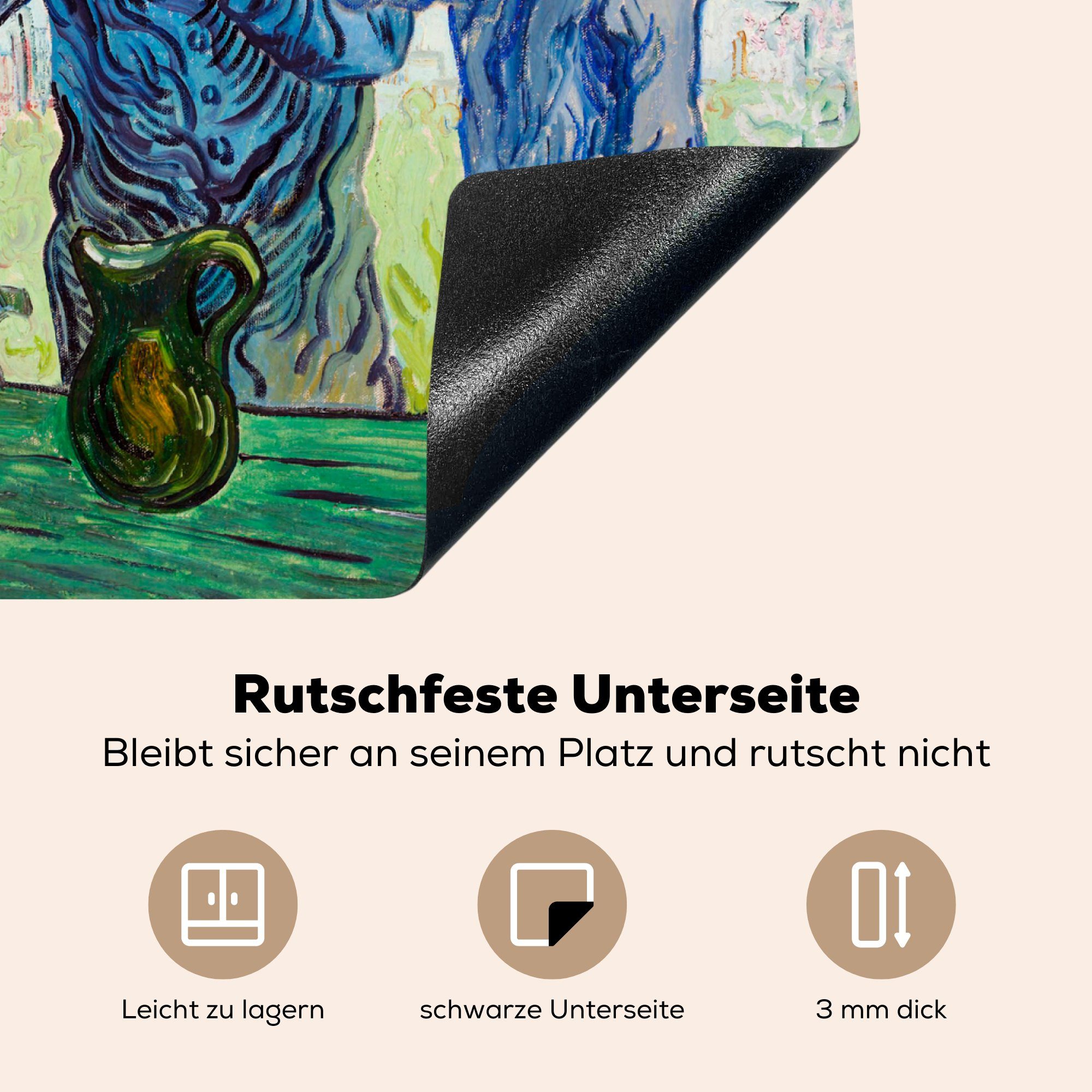 Vinyl, cm, Trinker Vincent - van tlg), Ceranfeldabdeckung küche, MuchoWow Gogh, (1 für Induktionsmatte Herdblende-/Abdeckplatte 59x52 Die die