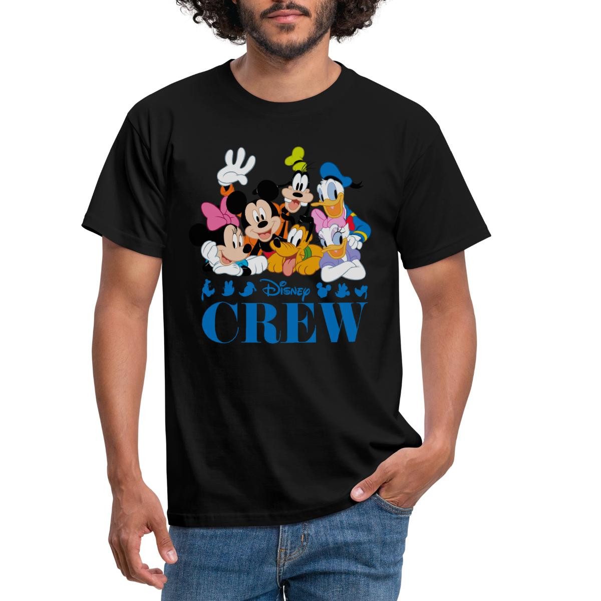 Spreadshirt T-Shirt Mickey & Minnie Pluto Goofy Daisy Donald Crew Männer T- günstig online kaufen