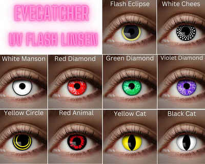 Eyecatcher Jahreslinsen Leuchtende UV Kontaktlinsen diverse Motive und Farben