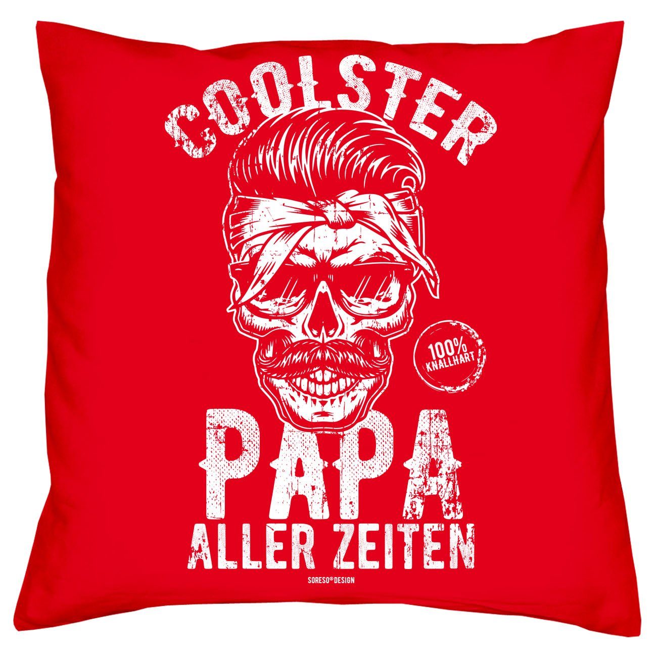 Coolster & Zeiten Soreso® Geschenk rot Dekokissen den Kissen Weltbesten Papa, Geburtstagsgeschenk aller Urkunde für Papa
