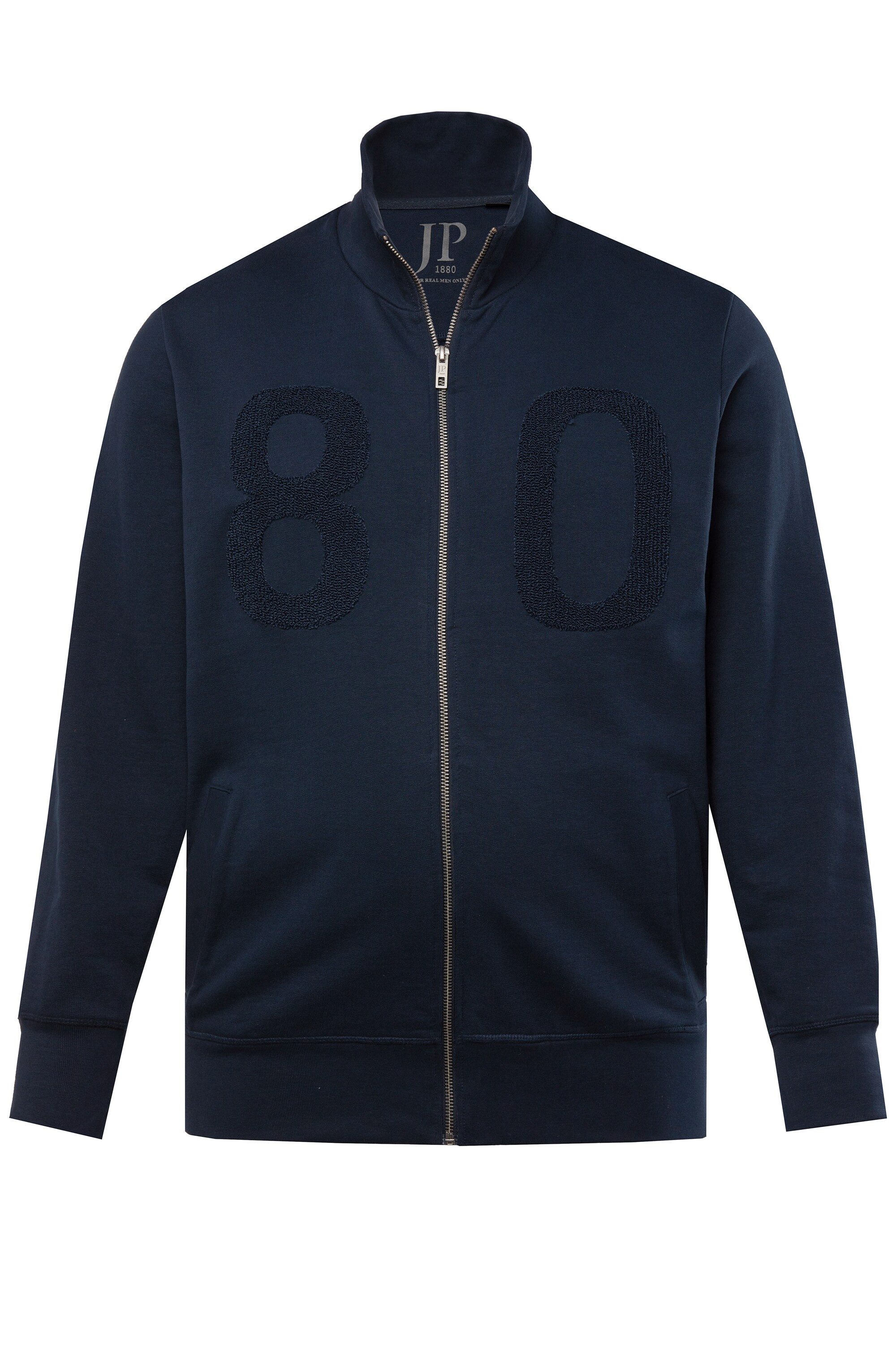 Fleecejacke Sweatjacke Stehkragen Badges
