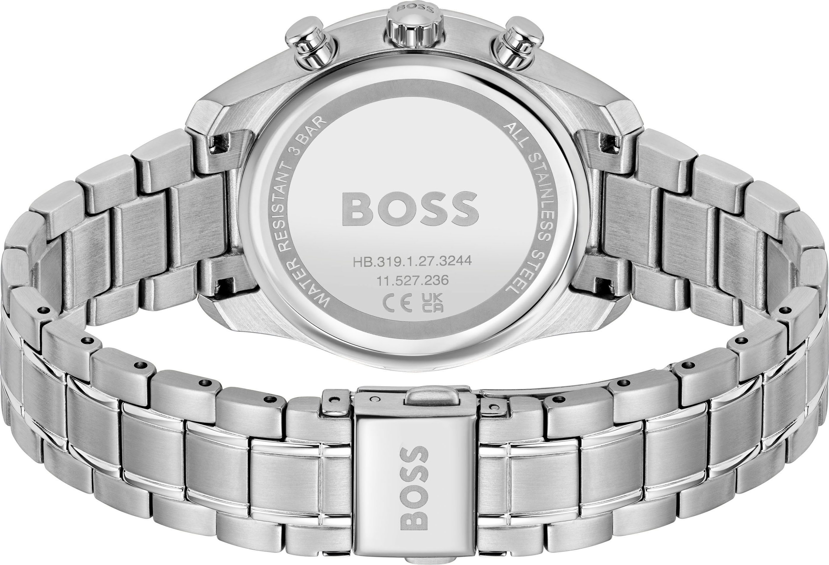BOSS Multifunktionsuhr GRAND TOUR LADIES 1502765, Quarzuhr, Armbanduhr, Damenuhr, Edelstahlarmband