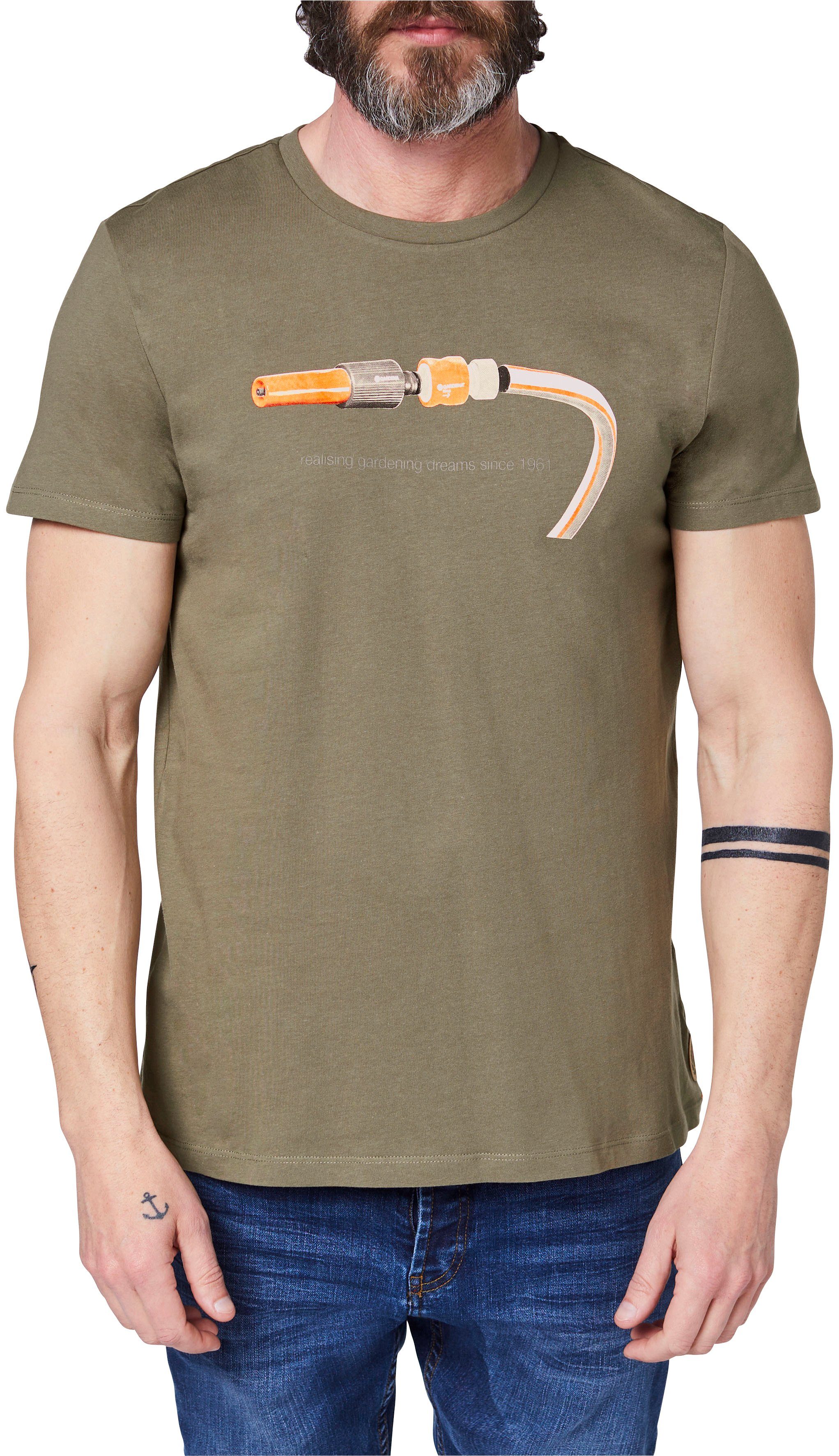 Dusty T-Shirt mit Olive Aufdruck GARDENA