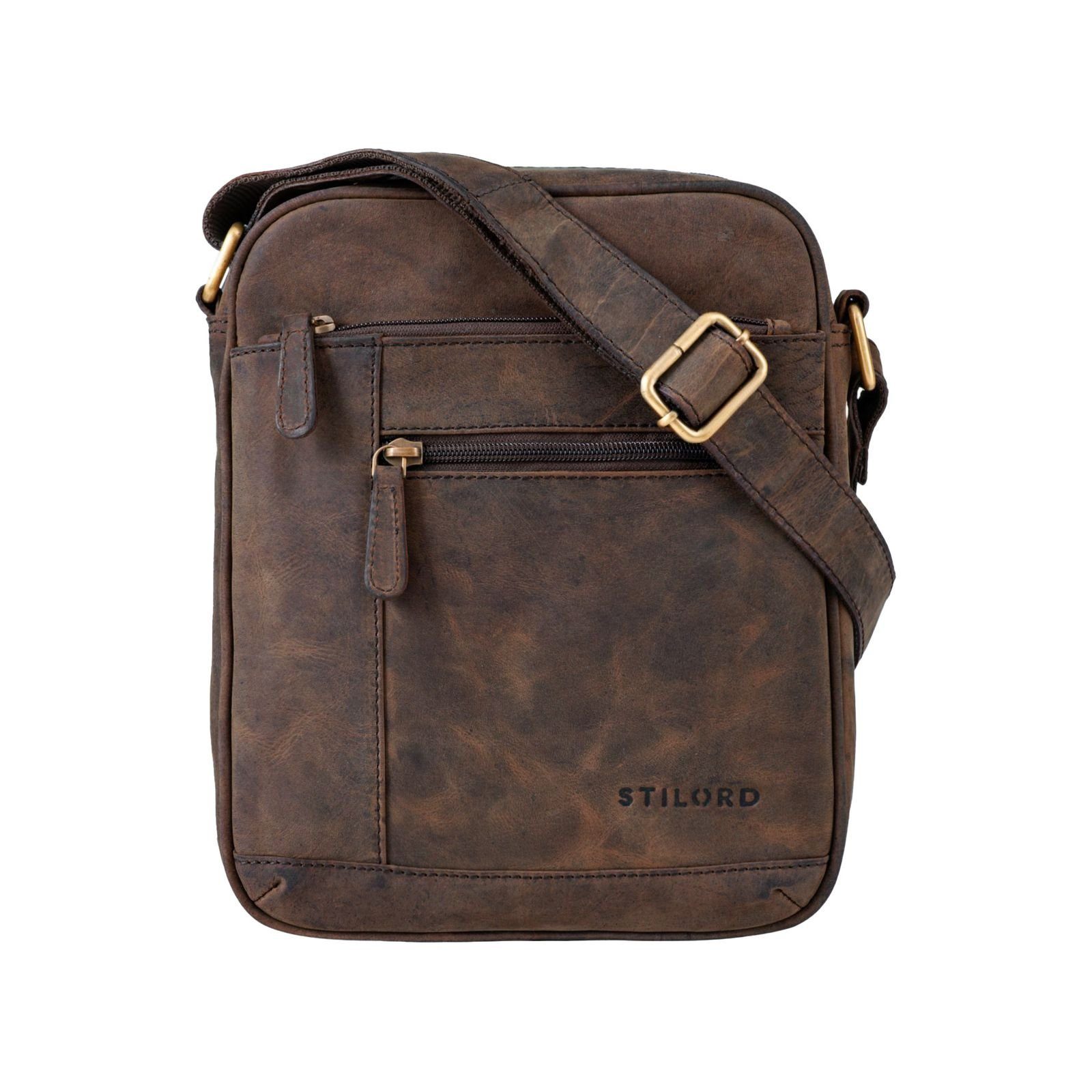 STILORD Messenger Bag "Diego" Vintage Herrentasche Leder klein zamora - braun | Messenger Bags