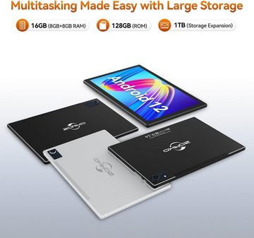 ZONKO Anpassungsmöglichkeiten & Anwendungsberechtigun Tablet (10", 128 GB, Android 12, 2,4G+5G, 7000mAh,Octa-core 2.0GHz,Tastatur Stift und Maus,1080PFHD 13+5MPKamera)