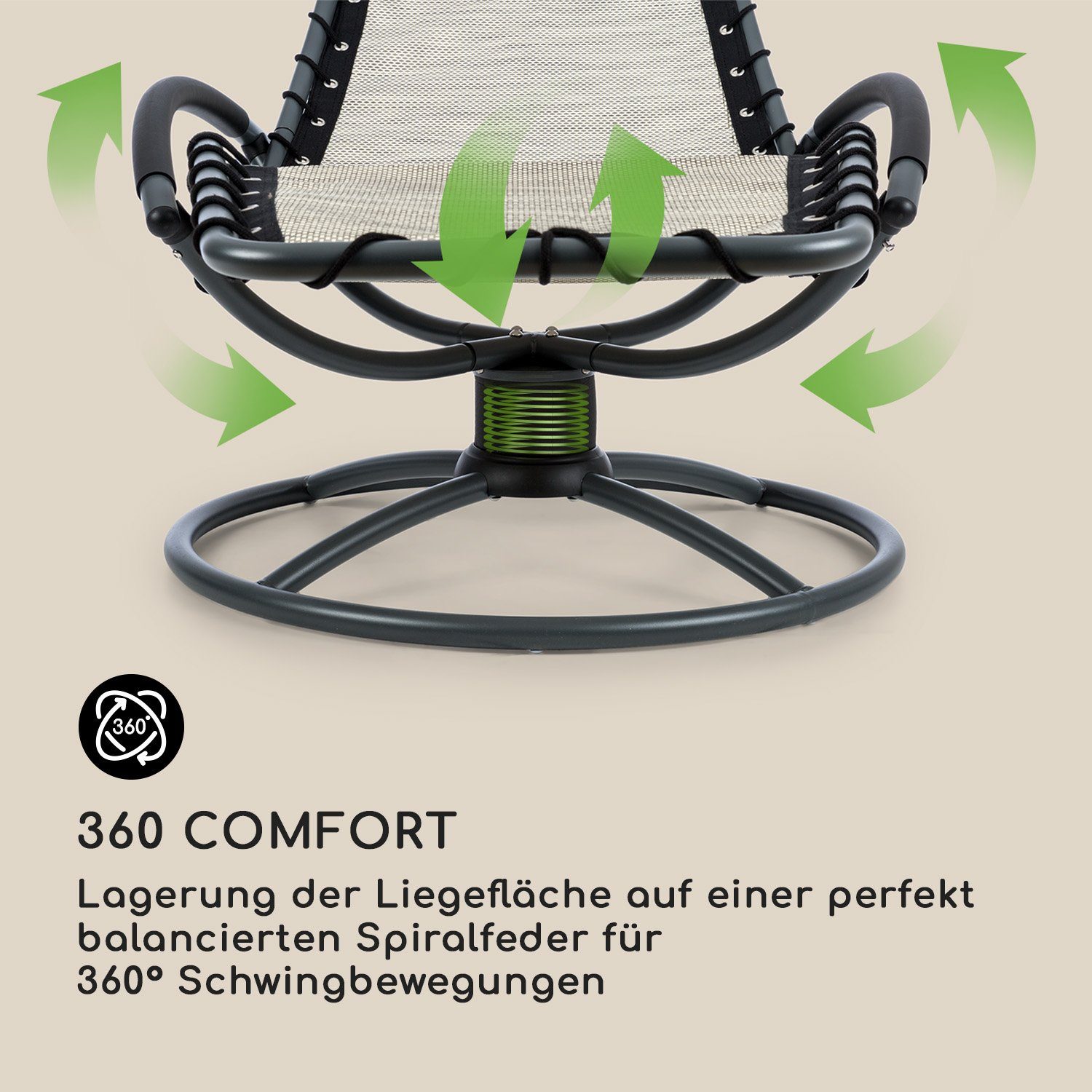 blumfeldt Gartenliege The Chiller, Schwingeffekt, ergonomisch geformte Gartenliege