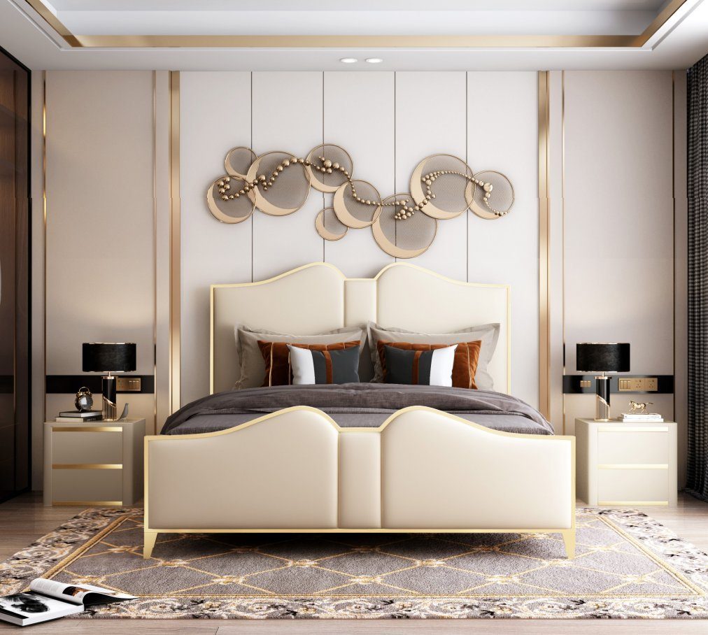 JVmoebel Bett, Doppelbett Bett Ehebett Design Luxus Luxur Polsterbett Designbett