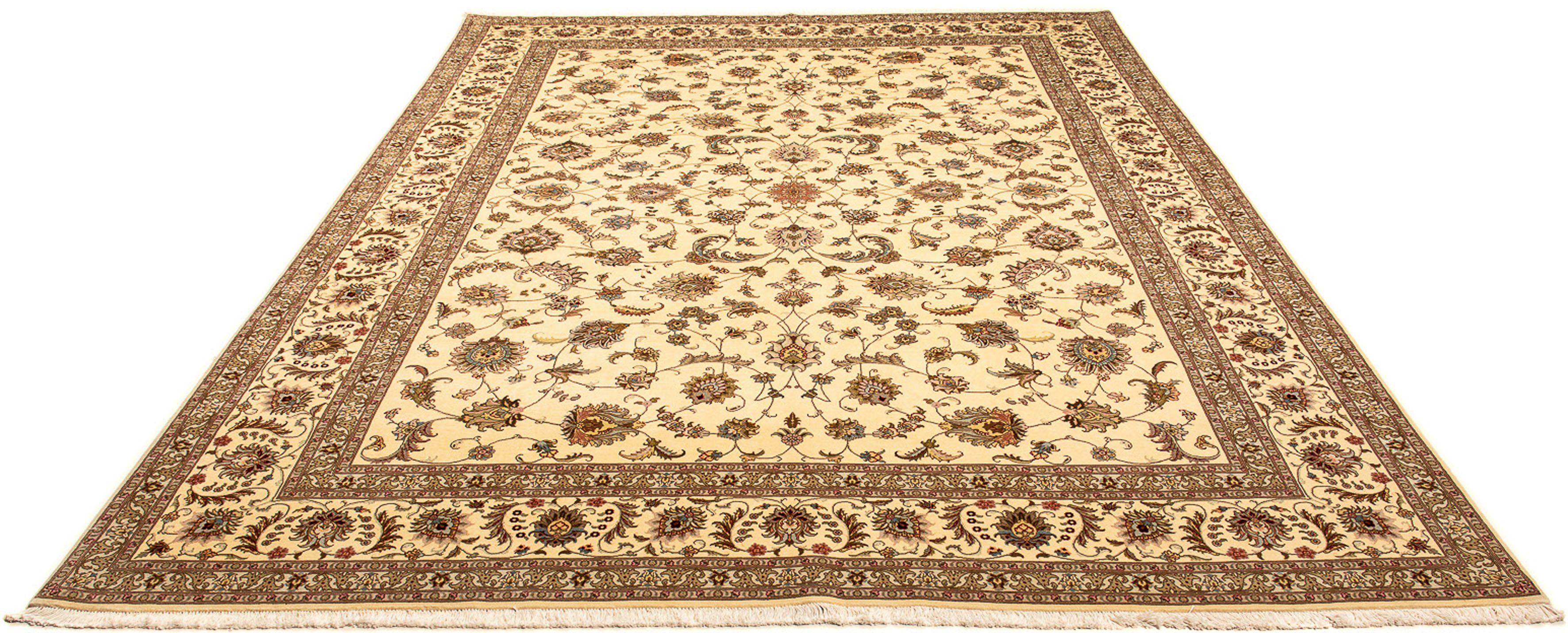 Orientteppich Perser - Täbriz - Royal - 357 x 258 cm - beige, morgenland, rechteckig, Höhe: 7 mm, Wohnzimmer, Handgeknüpft, Einzelstück mit Zertifikat
