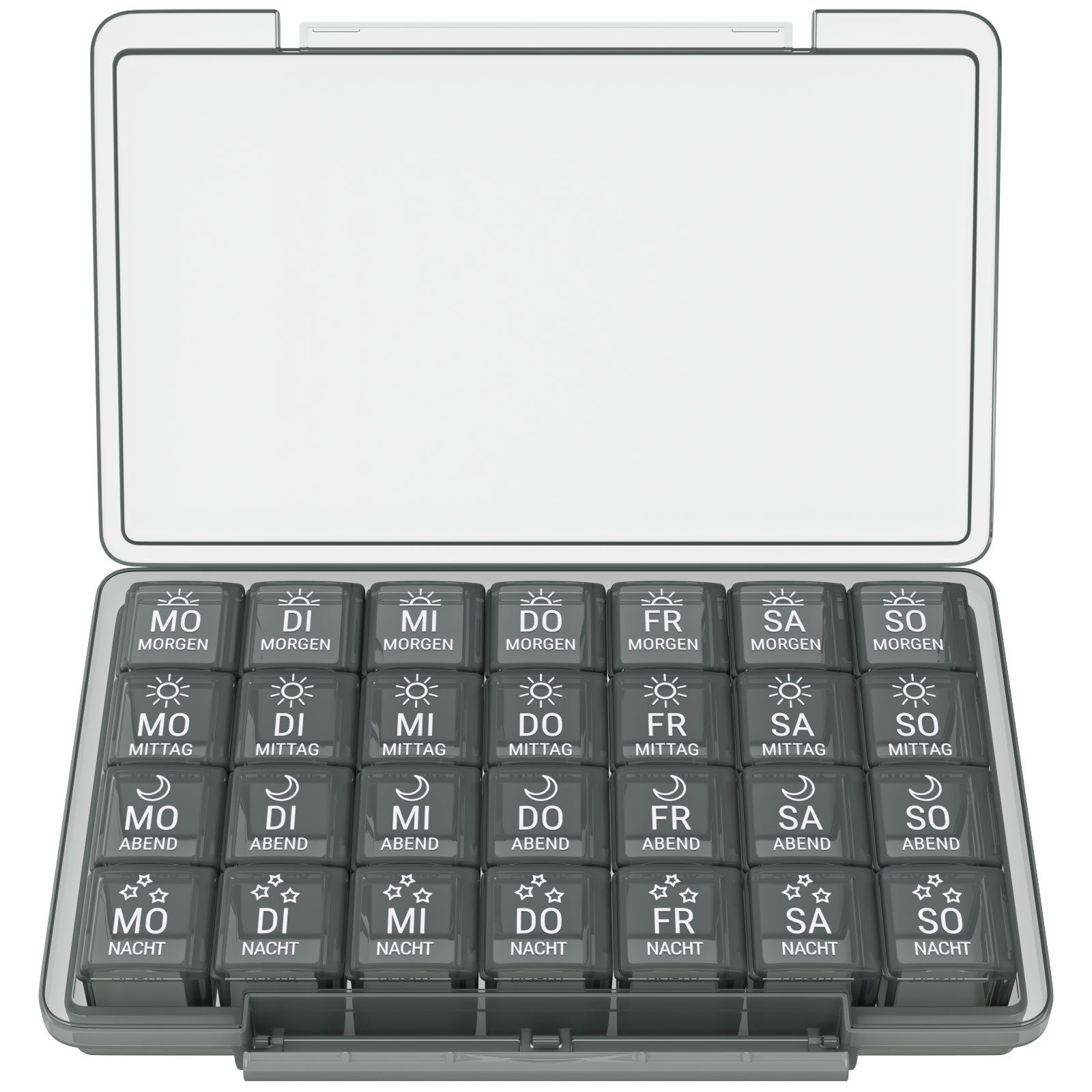 Wellgro Pillendose Große Tablettenbox für 7 Tage