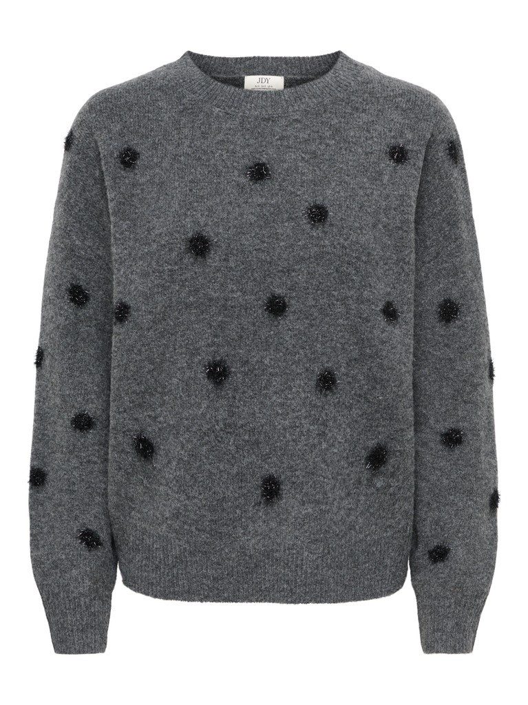 JDY Strickpullover JDYMELEA L/S O-NECK POMPOM PULLOVER