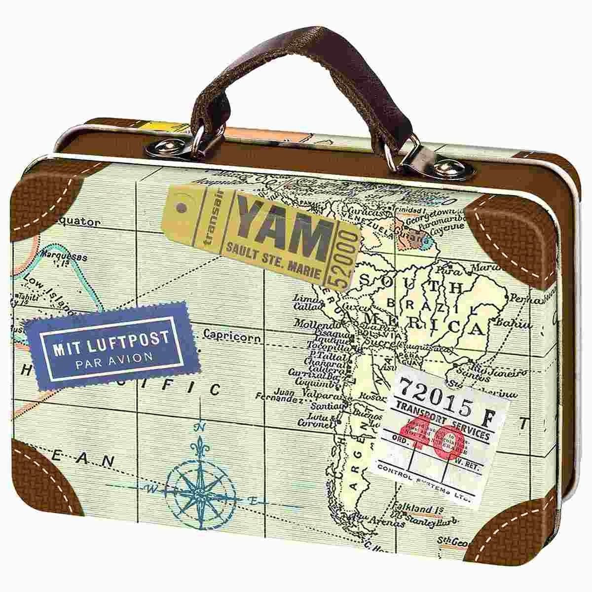 Moses. Verlag Geschenkbox Fernweh Mini-Reisekoffer Metall mit Kunstledergriff 10,5 x 3,8 x 7,3