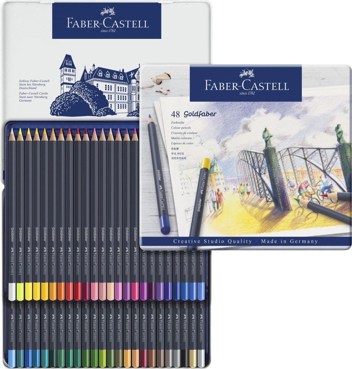 Faber-Castell Buntstift Farbstift Goldfaber permanent sortiert VE=48 Stück Etui