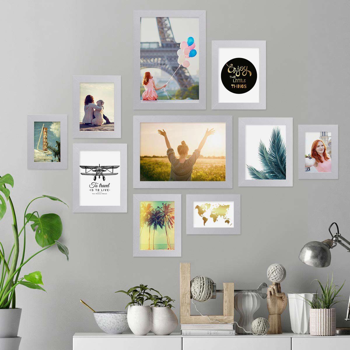 PHOTOLINI Bilderrahmen 10er Set breite Rahmen günstig online kaufen