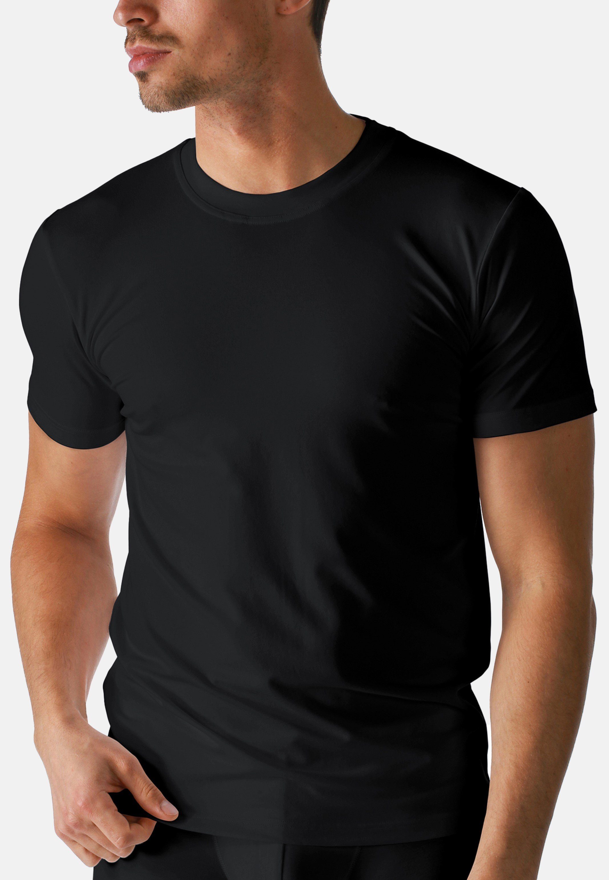 Mey Unterhemd 2er Pack Dry Kurzarm - 2-St) Thermoregulierend Shirt / (Spar-Set, Schwarz - Baumwolle Cotton Unterhemd