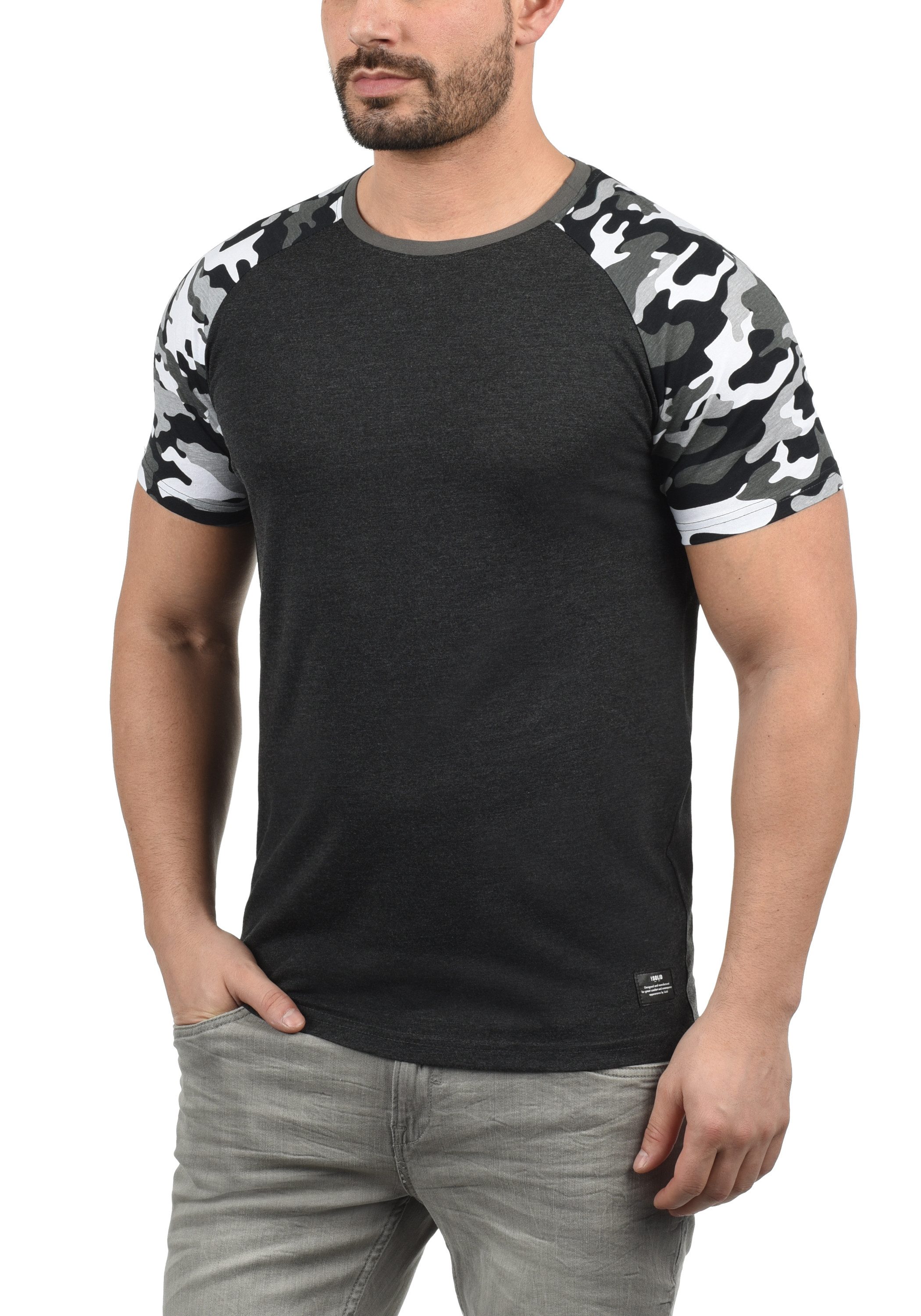 !Solid Rundhalsshirt SDCahil Kurzarmshirt mit Tarnmuster-Print günstig online kaufen