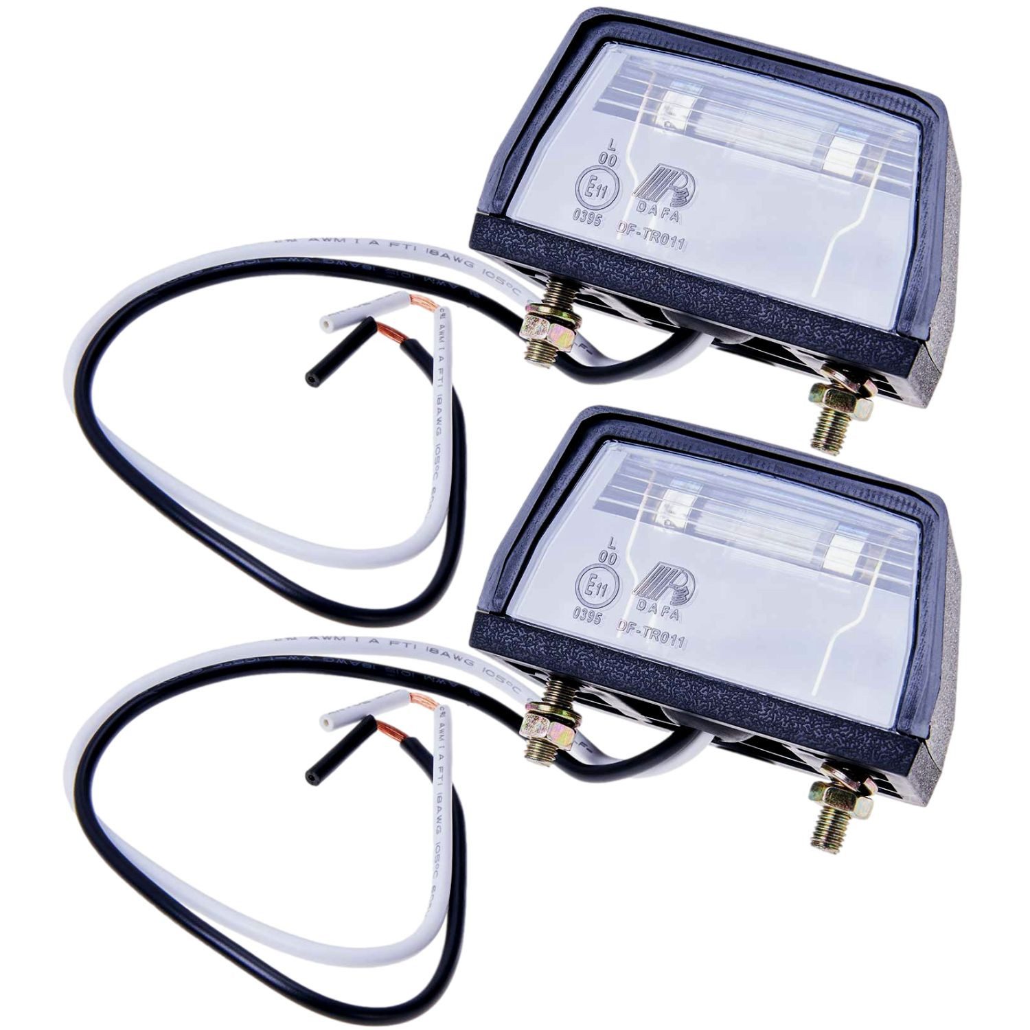 Diedrich Filmer GmbH Anhänger-Rückleuchte 2x Universal Kennzeichenleuchte 12V 5W Aufbau, Birne, Nummernschild-Beleuchtung für PKW Anhänger Wohnwagen Wohnmobil Camper