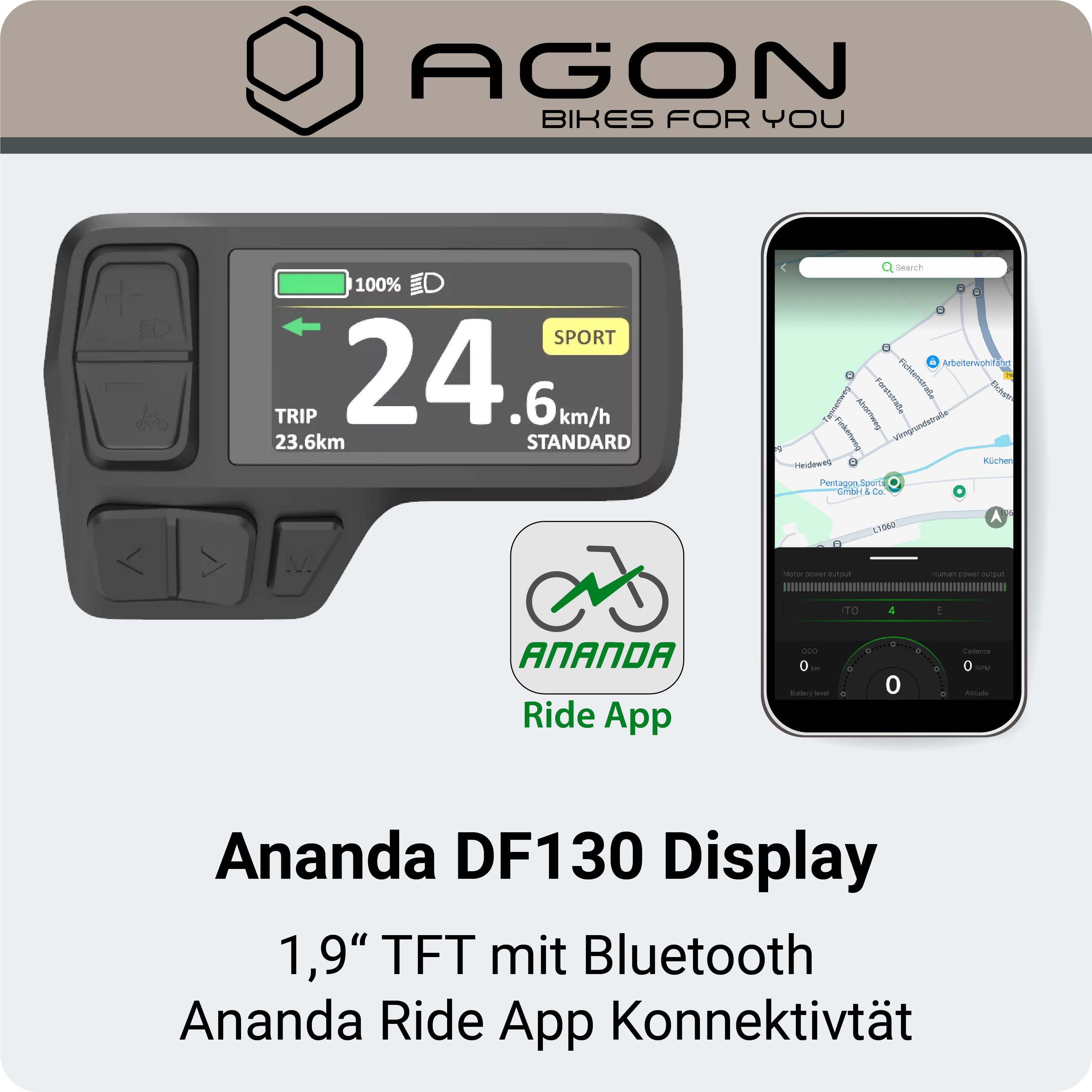 AGON E-Bike Mountainbike Alpha, 10 Gang Shimano Deore SGS T6000 Schaltwerk, Kettenschaltung, Heckmotor, 540 Wh, Pedelec, Elektrofahrrad für Damen u. Herren, MTB – Bild 4 von 5