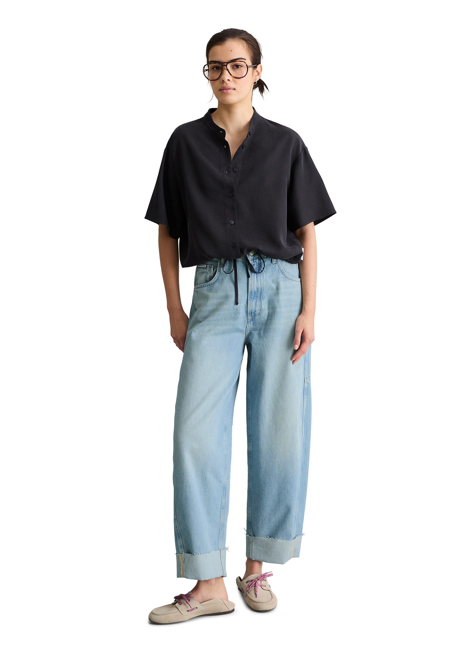 Marc O'Polo DENIM Kurzarmbluse aus TENCEL™ Lyocell – Bild 5 von 5