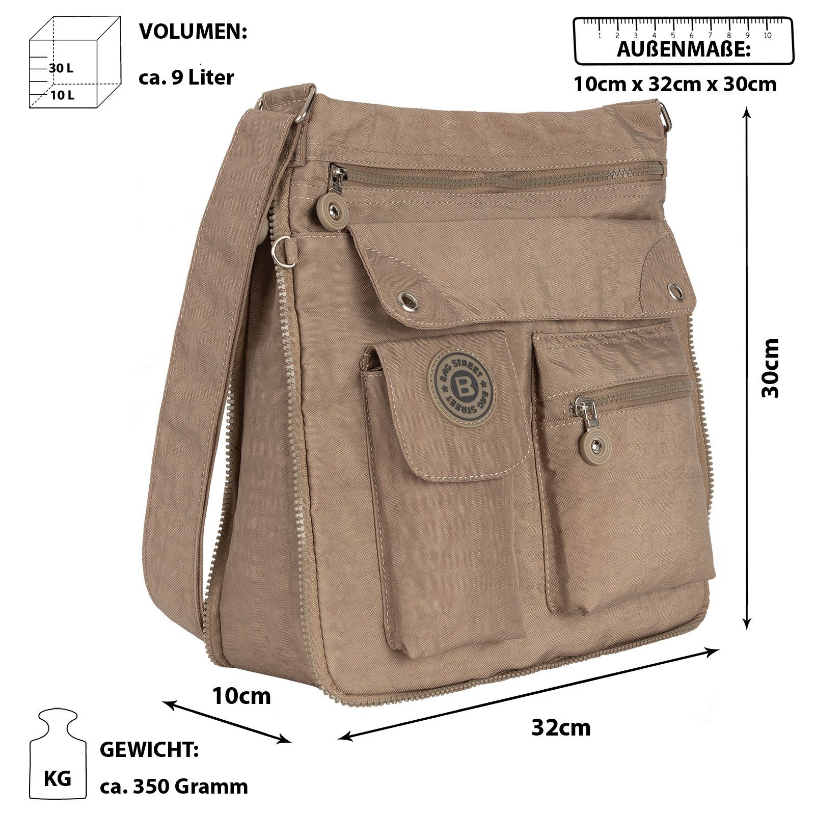 BAG STREET Umhängetasche Damentasche Umhängetasche Handtasche Schultertasche Schwarz Taupe, als Schultertasche, Umhängetasche tragbar – Bild 2 von 5
