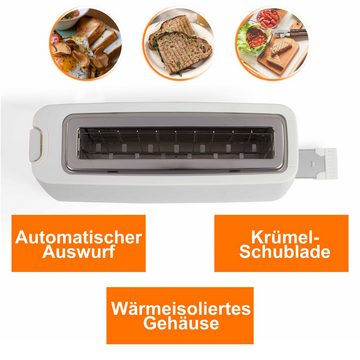 LIVOO Toaster LIVOO Toaster 2 Scheiben Weiß Langschlitz Langschlitztoaster DOD168W