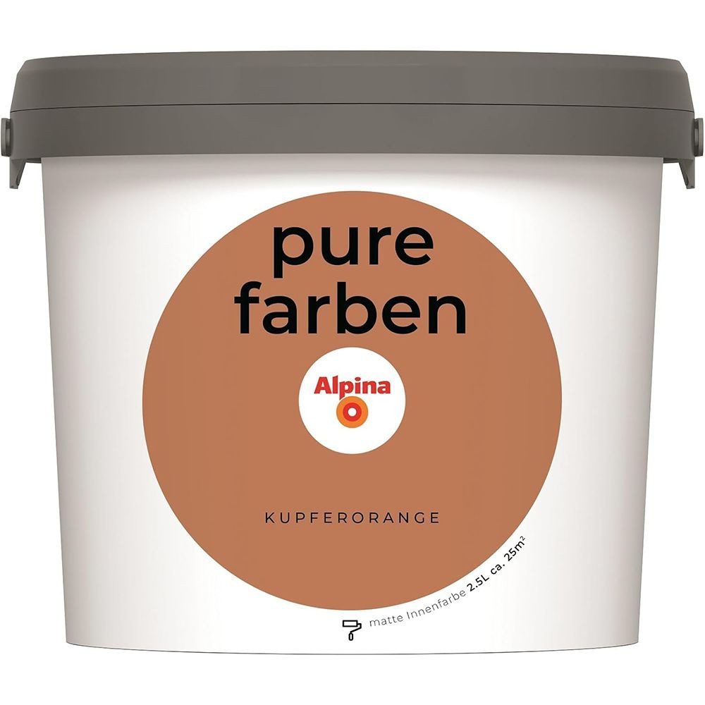 Alpina Wandfarbe Alpina pure farben 2,5 Ltr. Kupferorange Innenfarbe matt