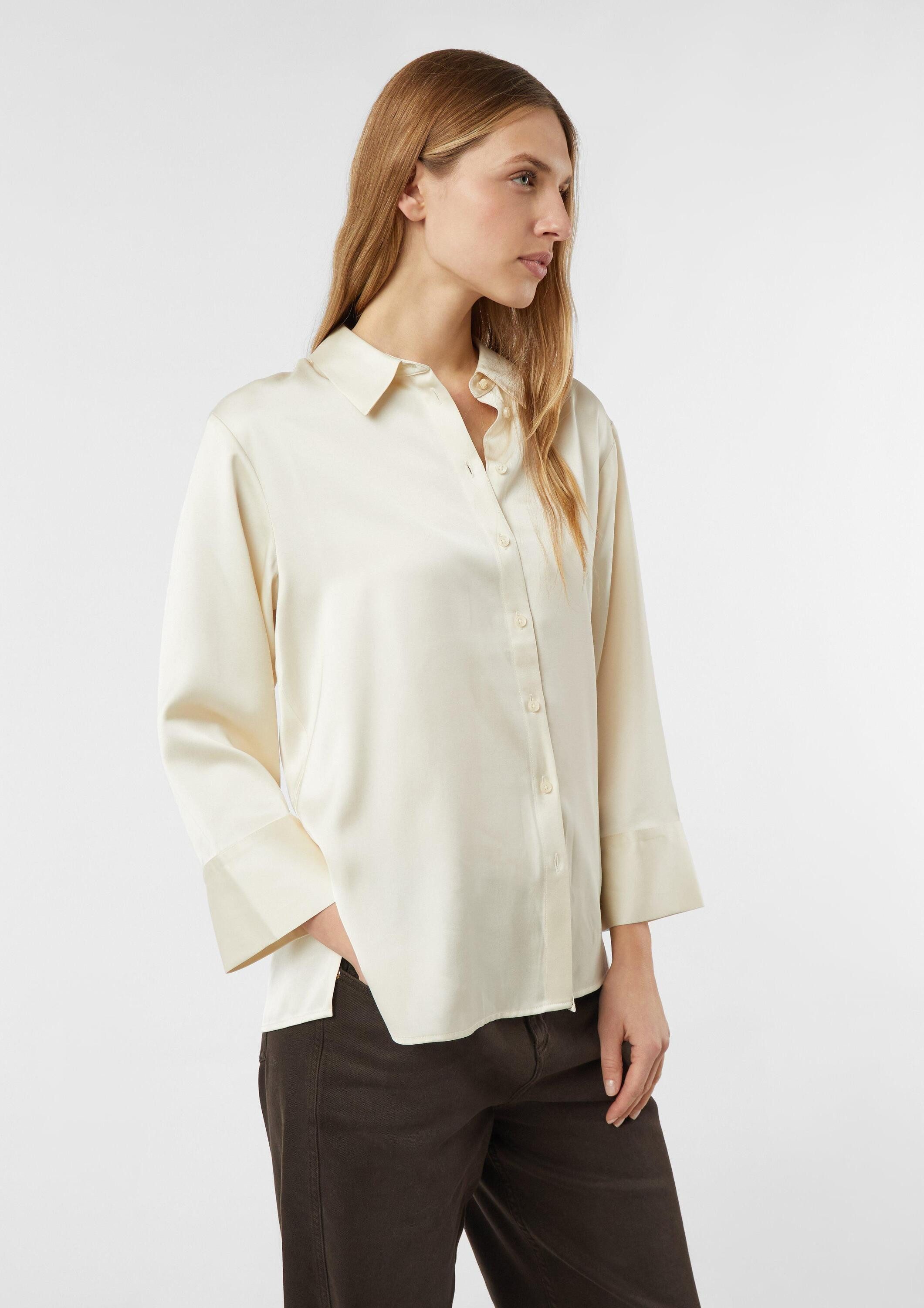 comma Langarmbluse Bluse Satinbluse aus Viskose mit verstellbarer Manschett günstig online kaufen