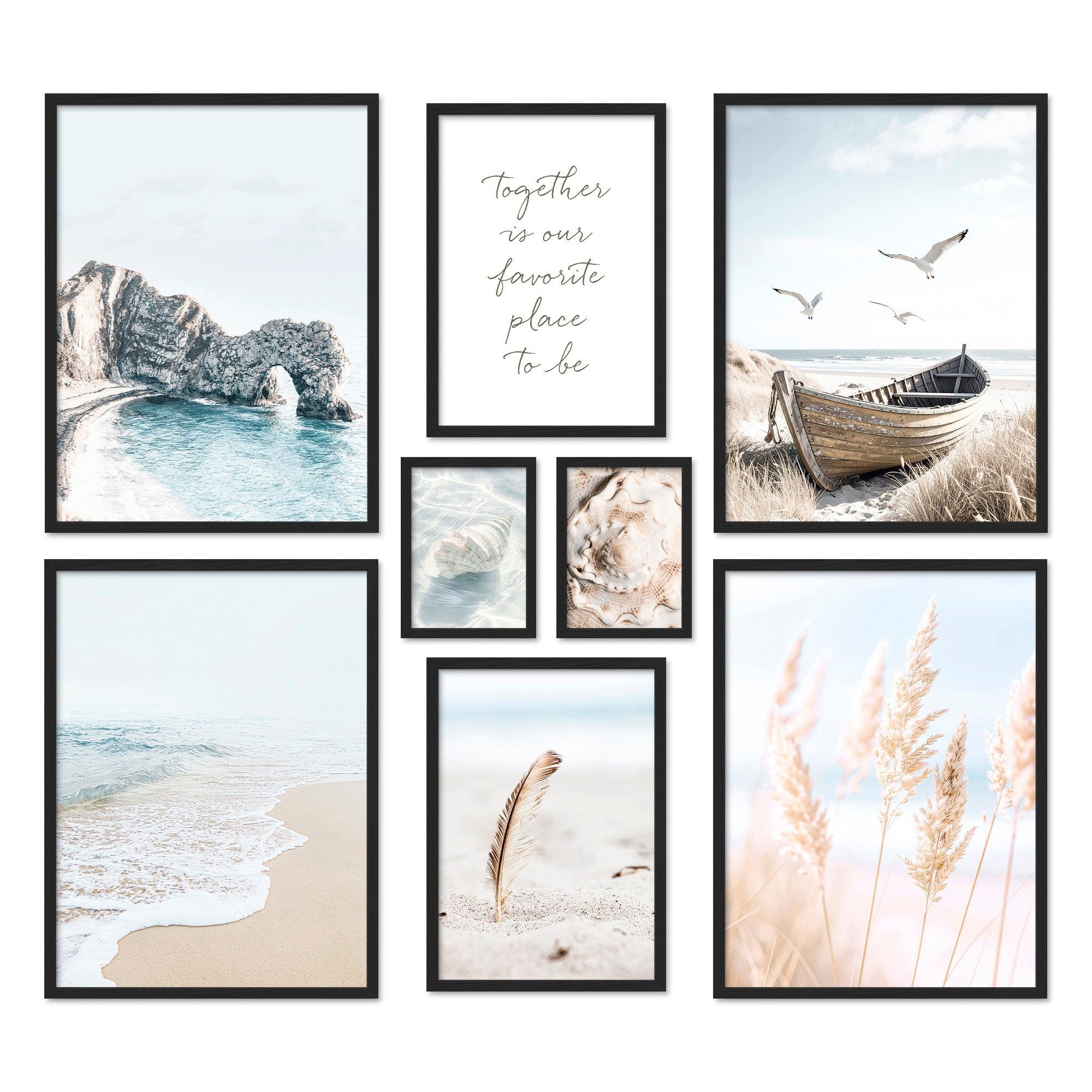 ARTFAVES Bilder-Collage Poster Set North Sea Magic I mehrteilige Bilderwand I Wandbilder Marit, (Wandbilder modern, 8 St)