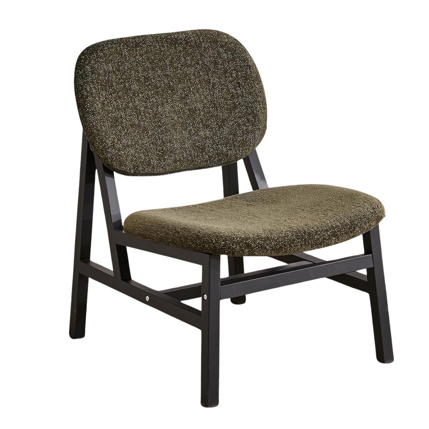 WAHSON OFFICE CHAIRS Loungesessel Armloser Chenille-Sessel,Holz,skandinavisch für Wohn-/Schlafzimmer